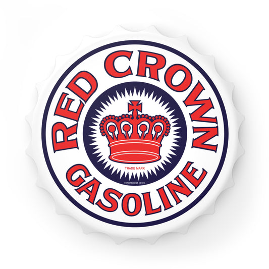 Red Crown Gasoline bottle opener — vintage petroliana gift — The Faded Label Co.