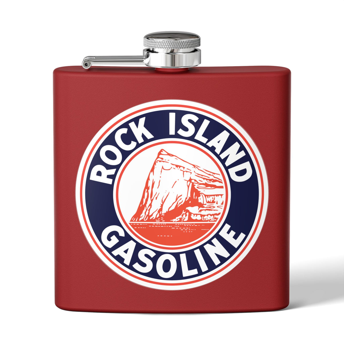 Rock Island Gasoline Flask — Vintage Petroliana Gift | The Faded Label Co.