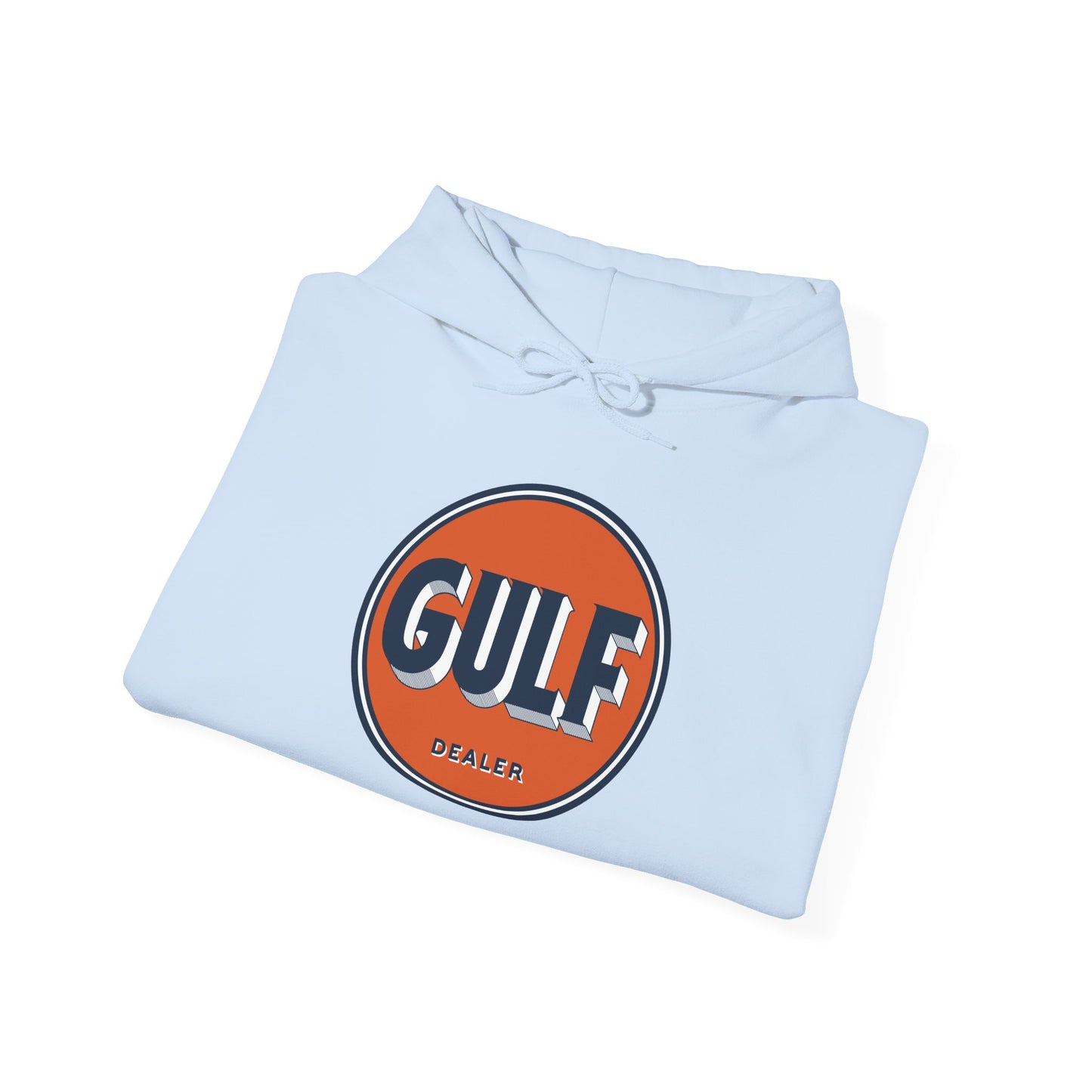 Gulf dealer Logo Hoodie — Vintage Orange Gas Station Crewneck