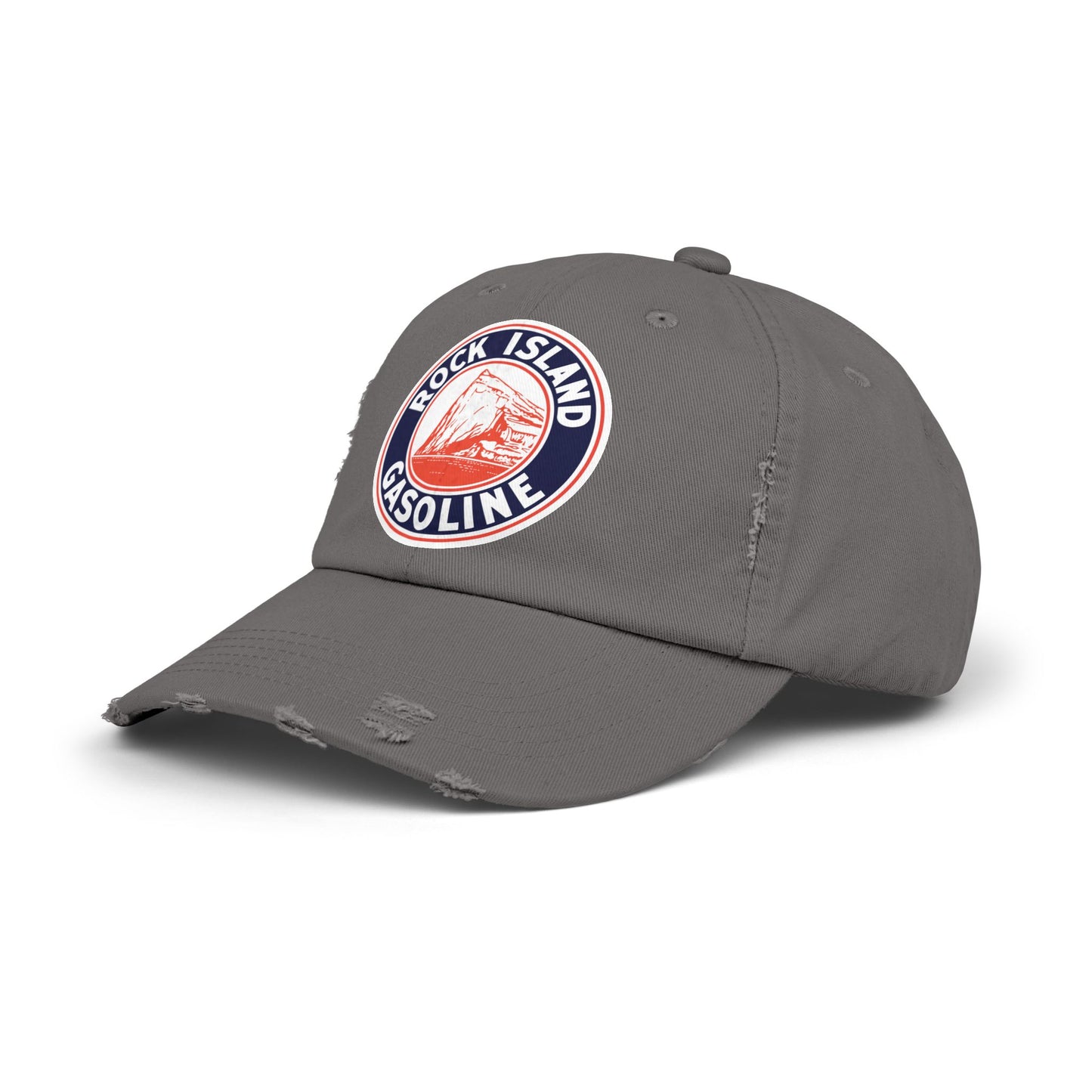 Rock Island Gasoline Distressed Cap — Vintage Petroliana Hat | The Faded Label Co.