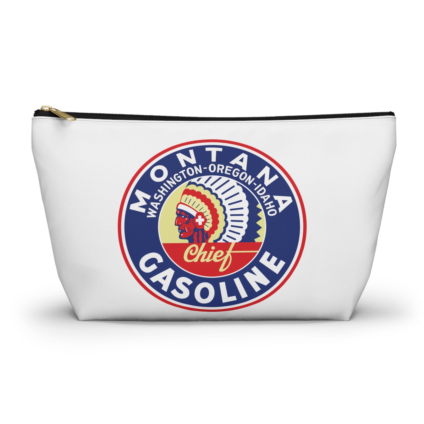 Montana Chief Gasoline Accessory Pouch — Vintage Inland Empire Petroliana Gift | The Faded Label Co.