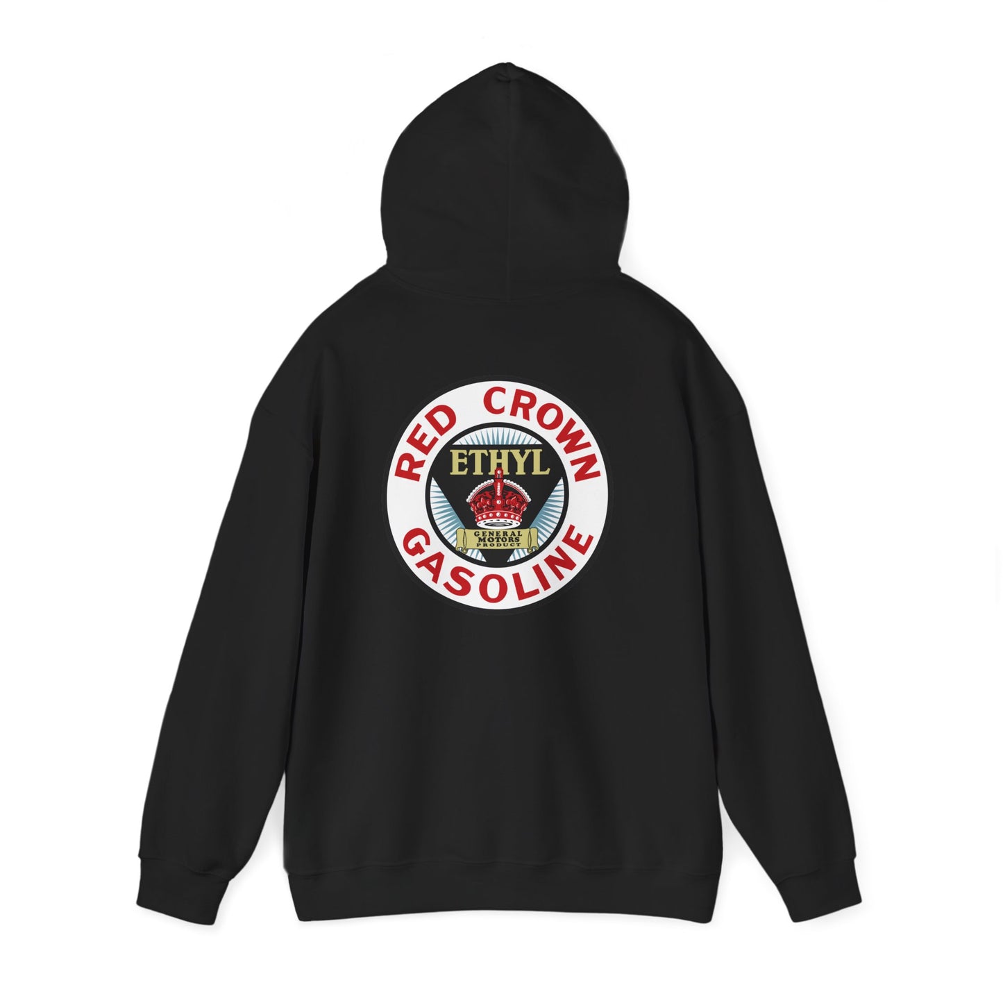 Red Crown Ethyl  Gasoline Logo Hoodie — Vintage Ethyl Oil Company Pullover