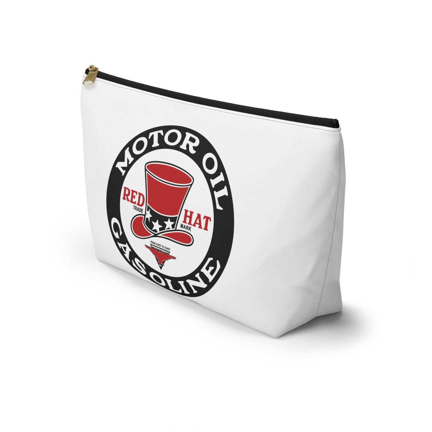 Red Hat Motor Oil & Gasoline Accessory Pouch — Vintage Rare Petroliana Gift | The Faded Label Co.