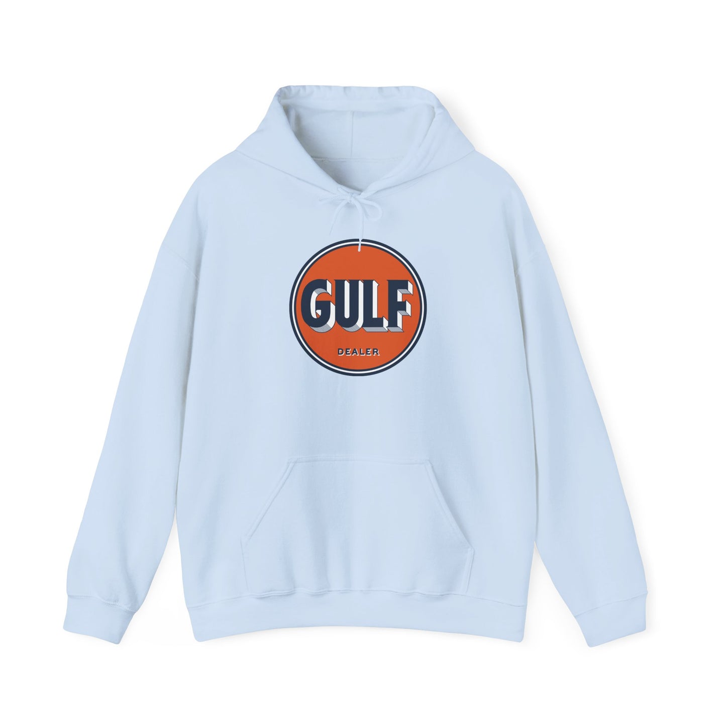 Gulf dealer Logo Hoodie — Vintage Orange Gas Station Crewneck