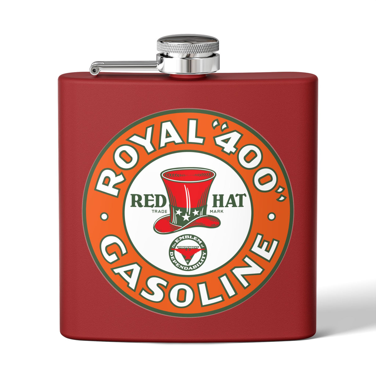 Red Hat Royal 400 Gasoline Flask — Vintage Rare Petroliana Gift | The Faded Label Co.