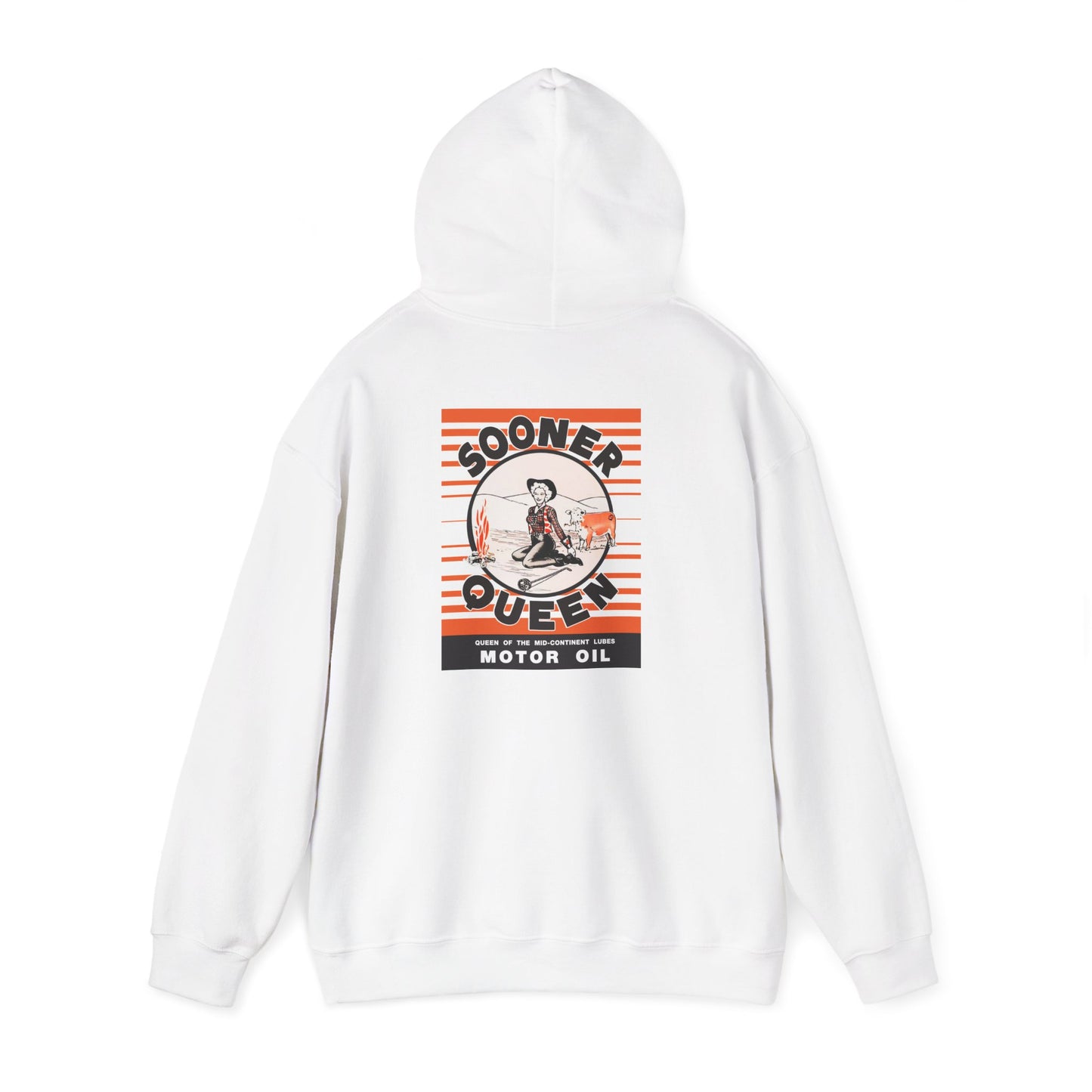 Sooner Queen Motor Oil Hoodie — Retro Racing Graphic Sweatshirt
