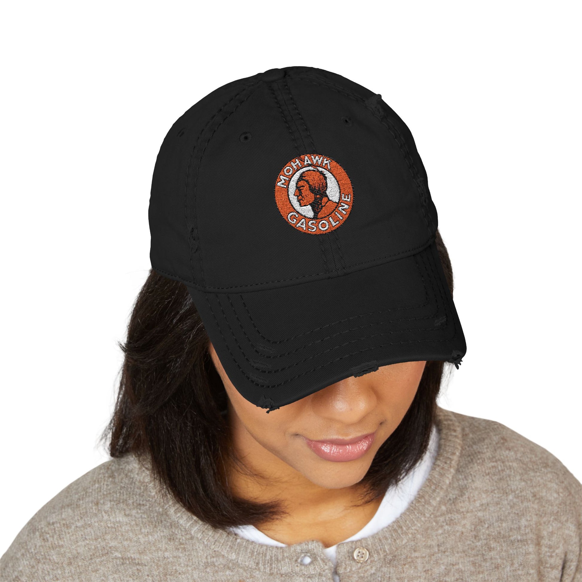Mohawk Gasoline dad hat lifestyle — vintage petroliana gift for dad — The Faded Label Co.