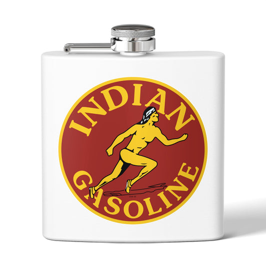 Indian Gasoline flask navy — vintage petroliana gift — The Faded Label Co.