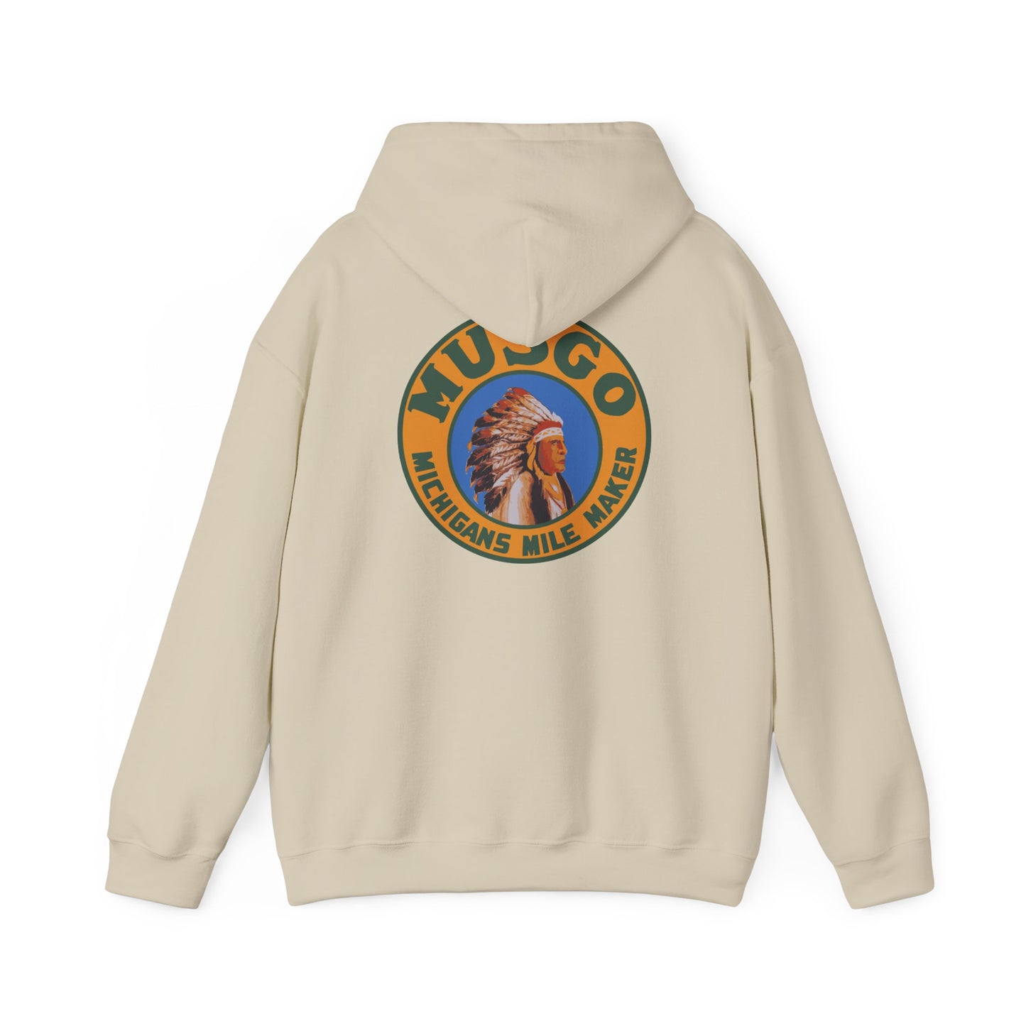 MUsgo Michigan’s Mile Maker Hoodie —Retro Native Chief Logo Sweatshirt