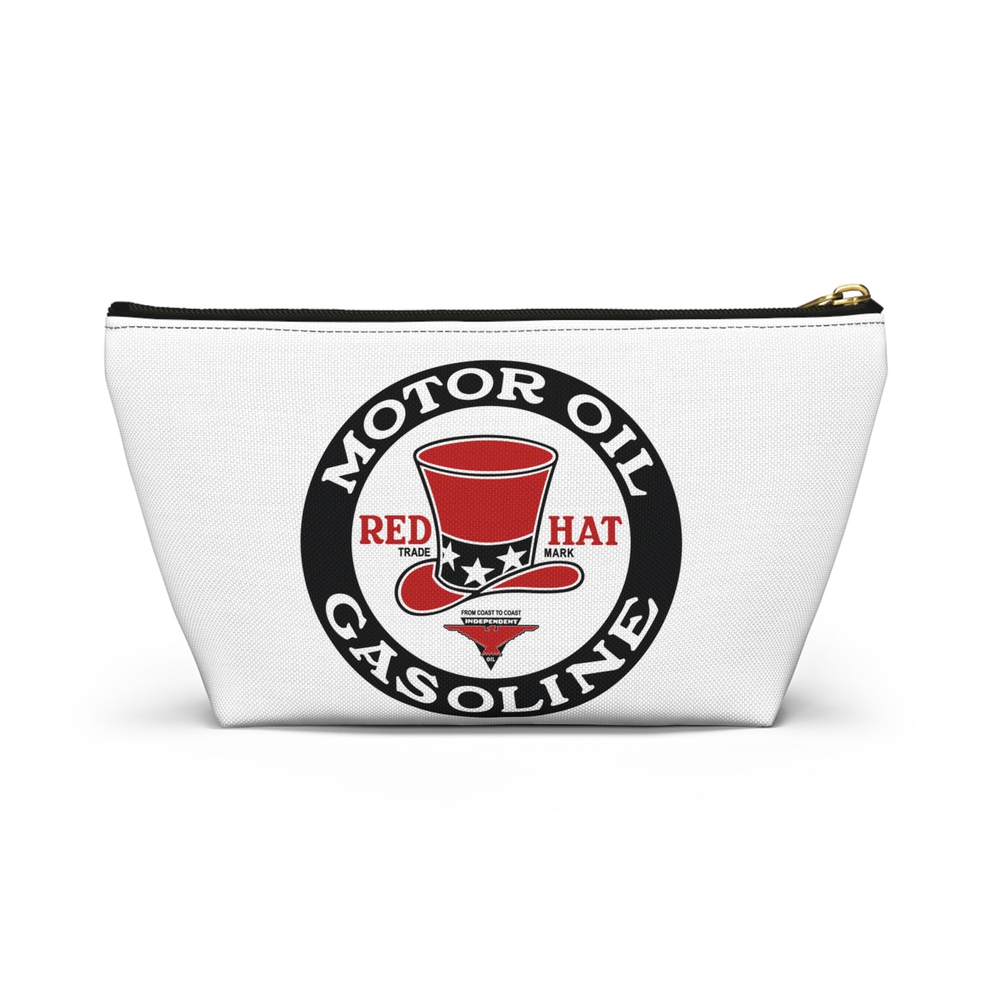 Red Hat Motor Oil & Gasoline Accessory Pouch — Vintage Rare Petroliana Gift | The Faded Label Co.