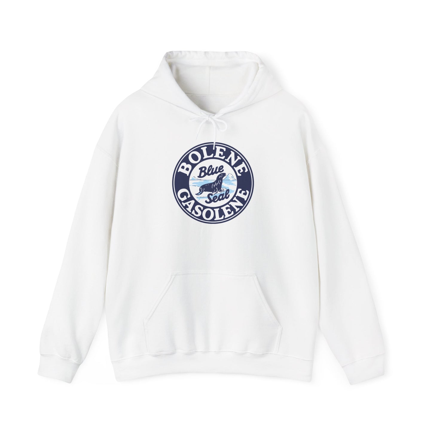 Bolene Blue Seal"Gasoline Hoodie - Vintage " Retro Logo Pullover