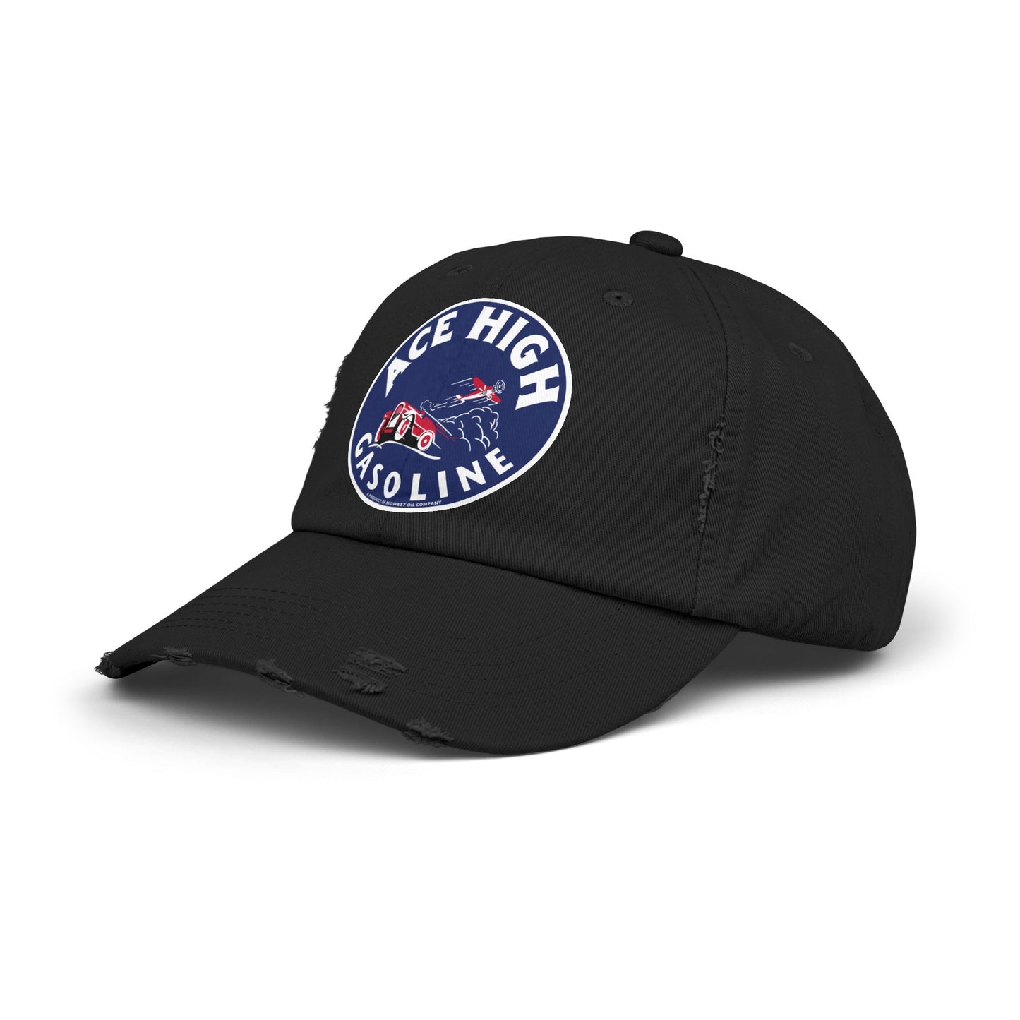 Ace High Gasoline Distressed Cap — Vintage Petroliana Hat | The Faded Label Co.