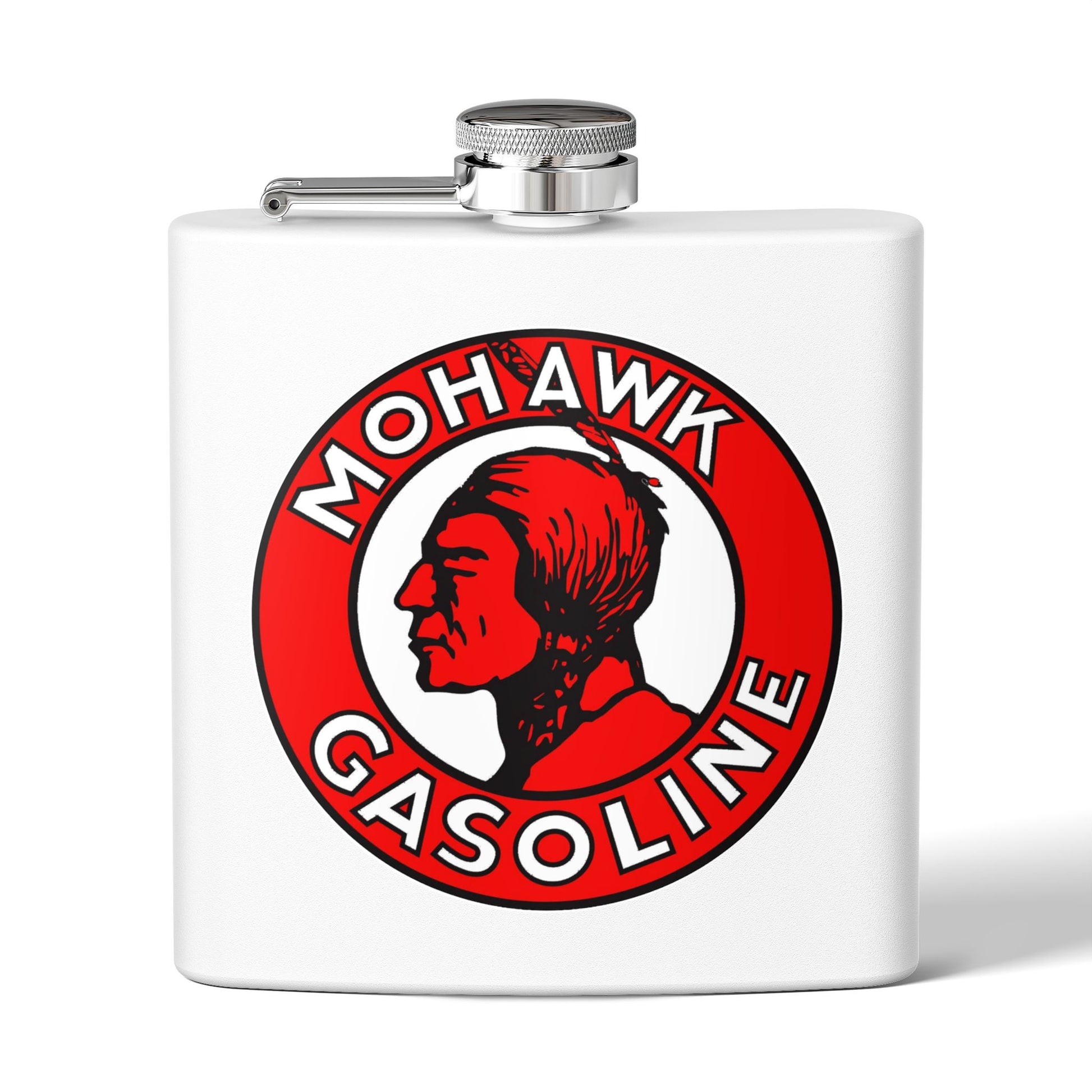 Mohawk Gasoline flask — vintage petroliana gift — The Faded Label Co.