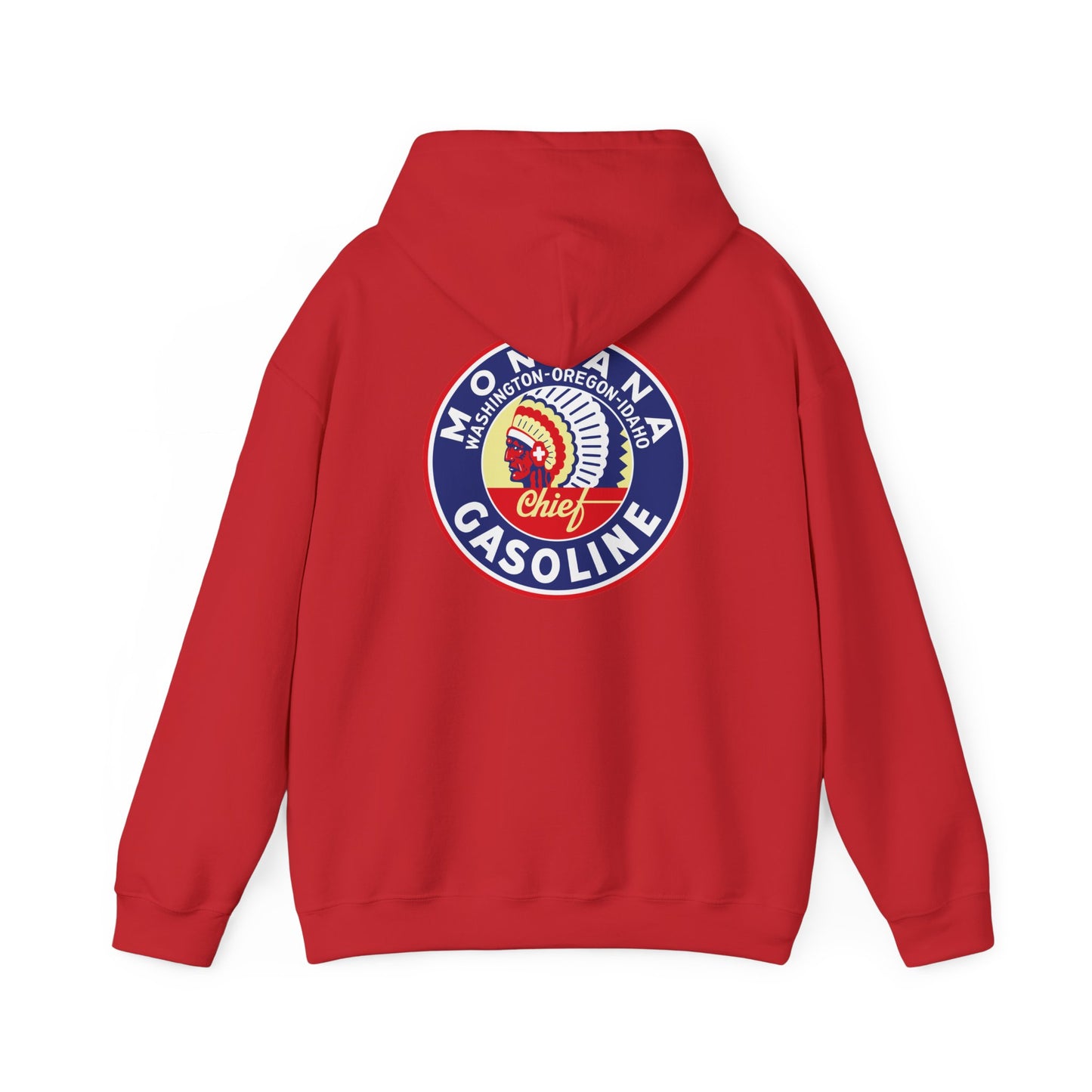 Montana Chief Gasoline Hoodie — Retro Logo Vintage Gas Station Pullover