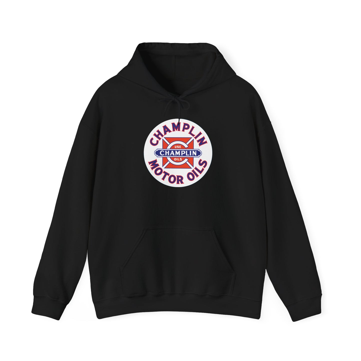 Champlin Motor Oils Hoodie — Vintage Gasoline Logo Pullover