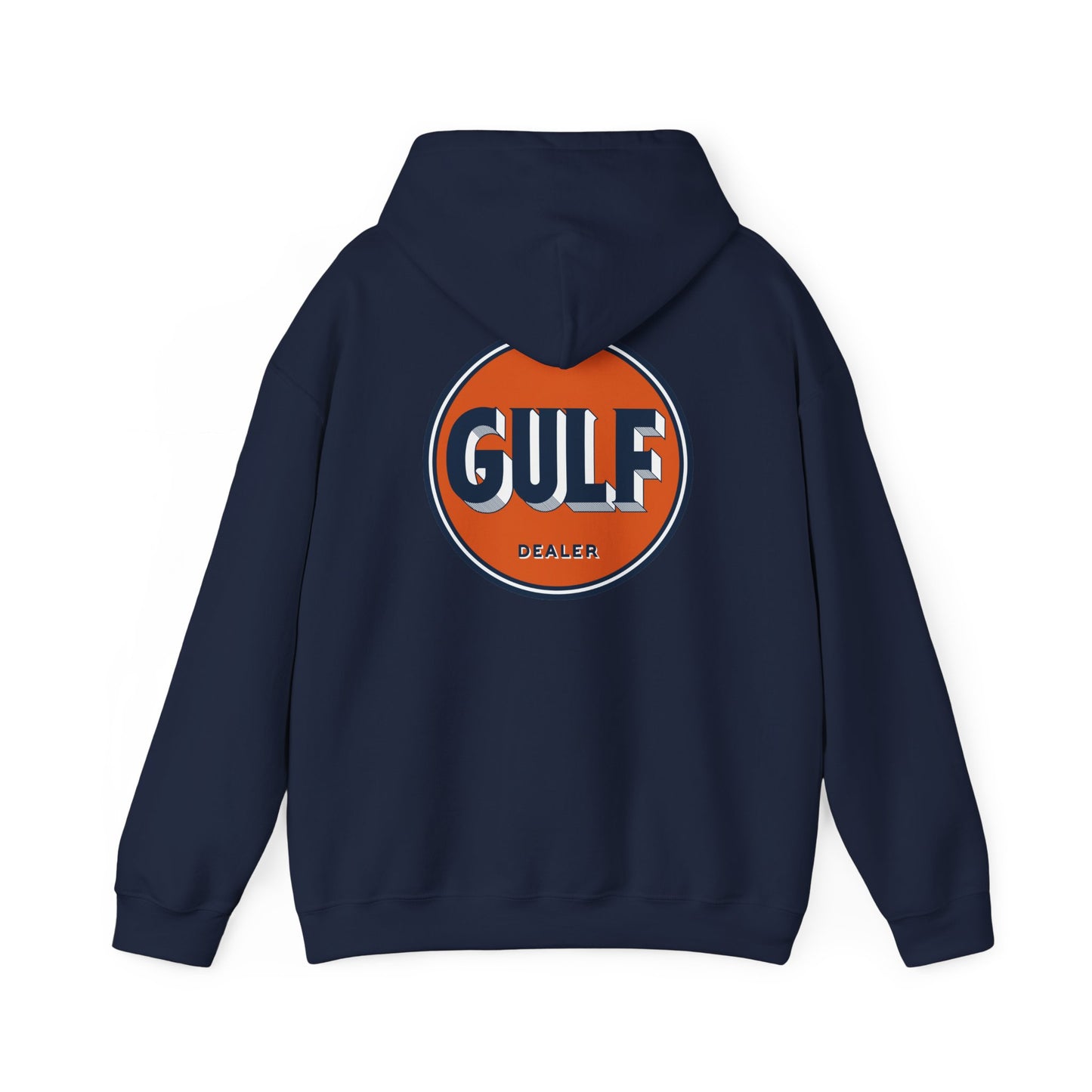 Gulf dealer Logo Hoodie — Vintage Orange Gas Station Crewneck