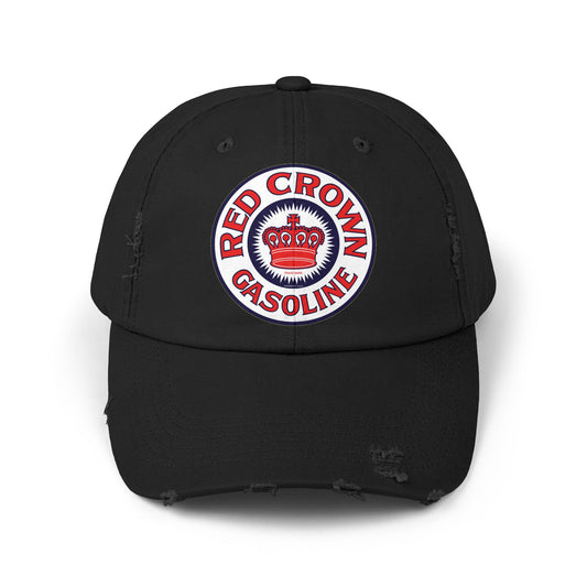 Red Crown Gasoline distressed cap black — vintage petroliana hat — The Faded Label Co.