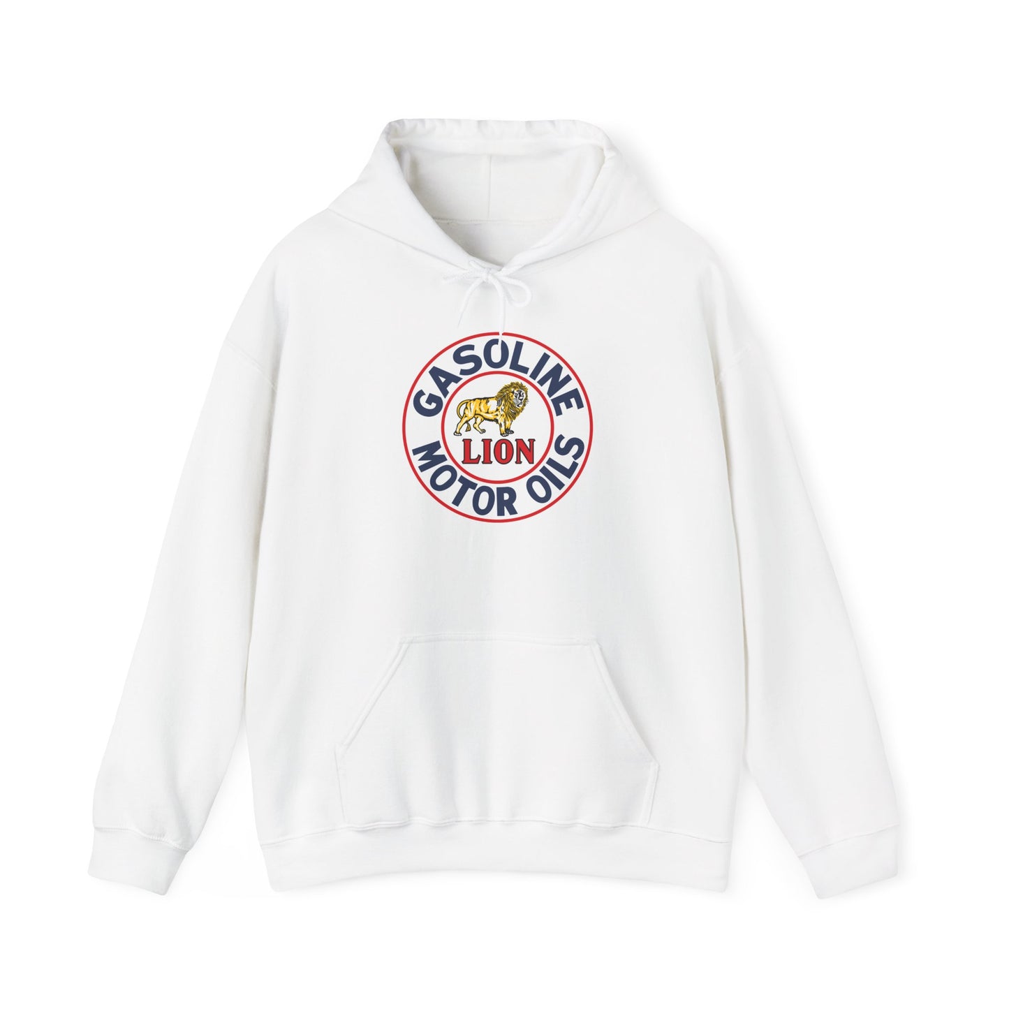 Gasoline Lion Motor Oils Hoodie — Vintage Racing Logo Pullover