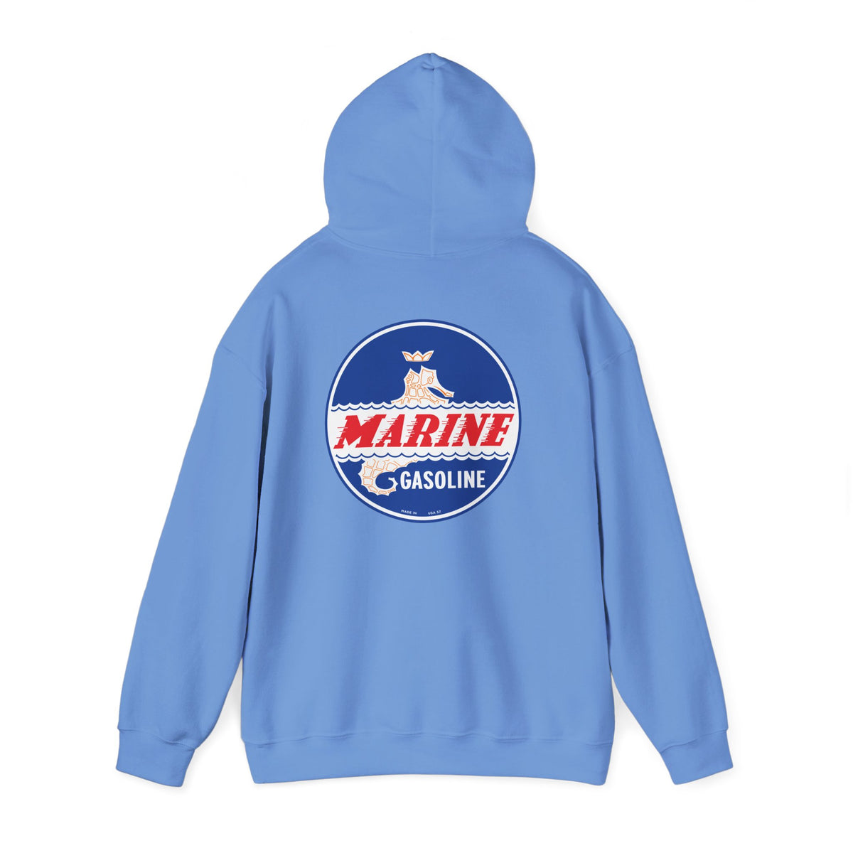 Marine Gasoline Hoodie — Vintage Seahorse Petroliana | The Faded Label Co.
