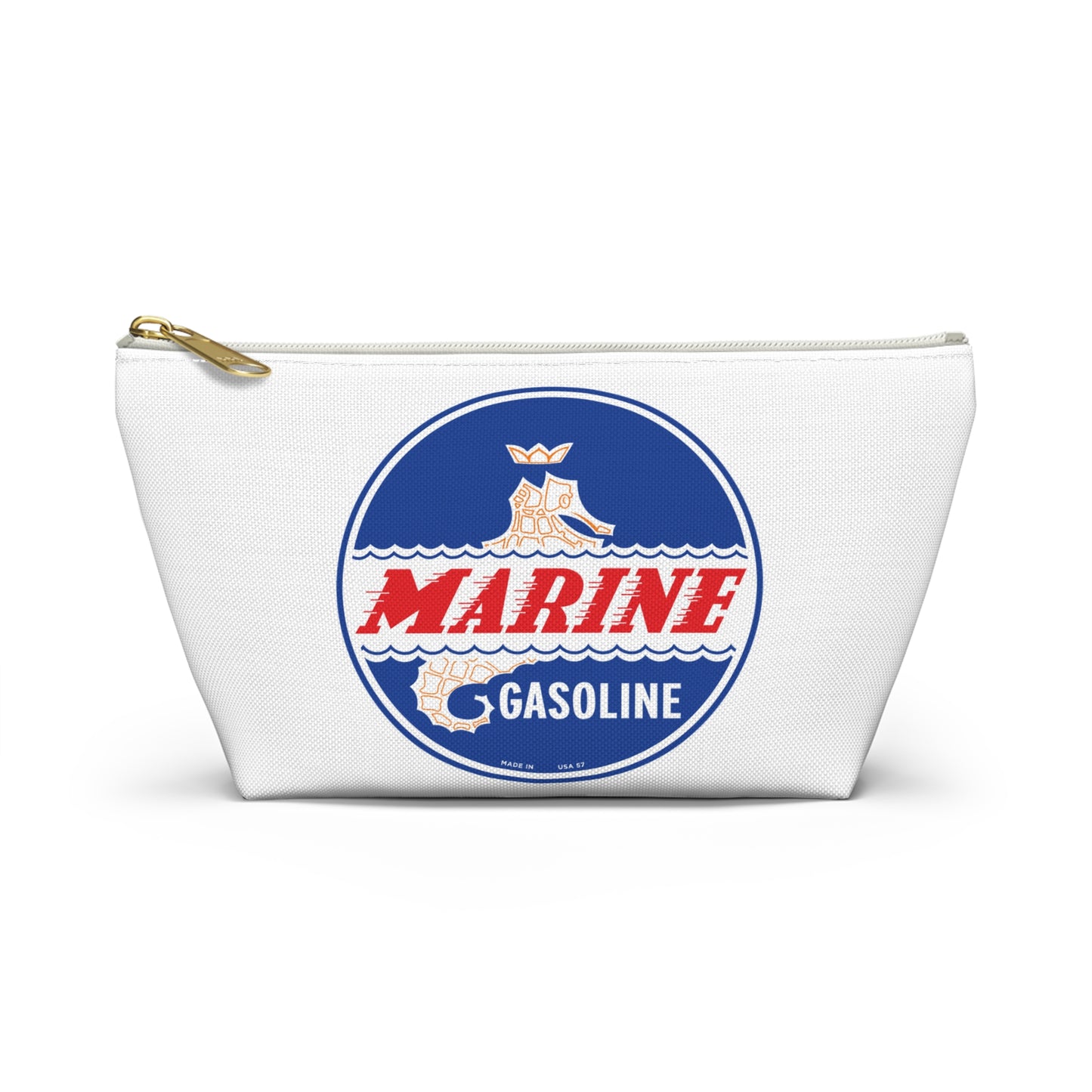 Marine Gasoline Accessory Pouch — Vintage Dockside Petroliana Gift | The Faded Label Co.