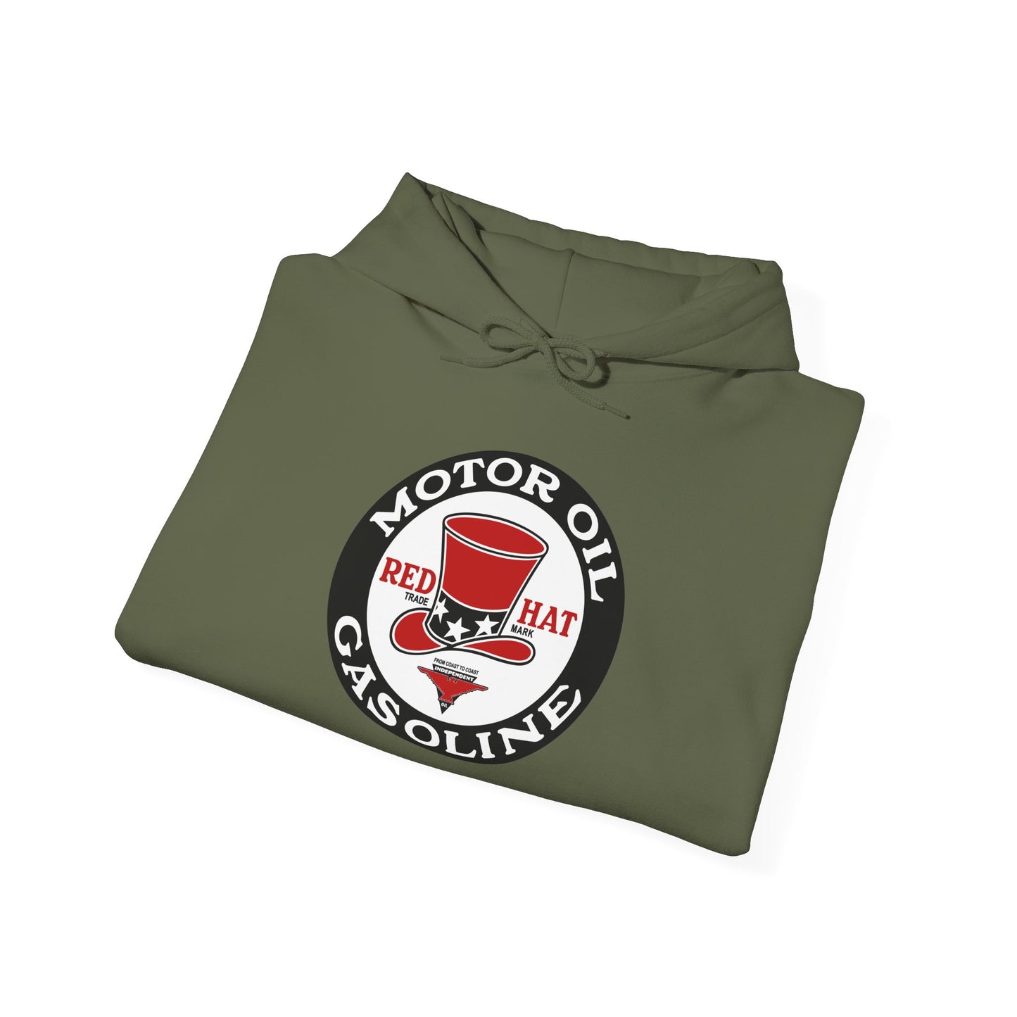 Red Hat Motor Oil Hoodie — Vintage Independent Petroliana | The Faded Label Co.