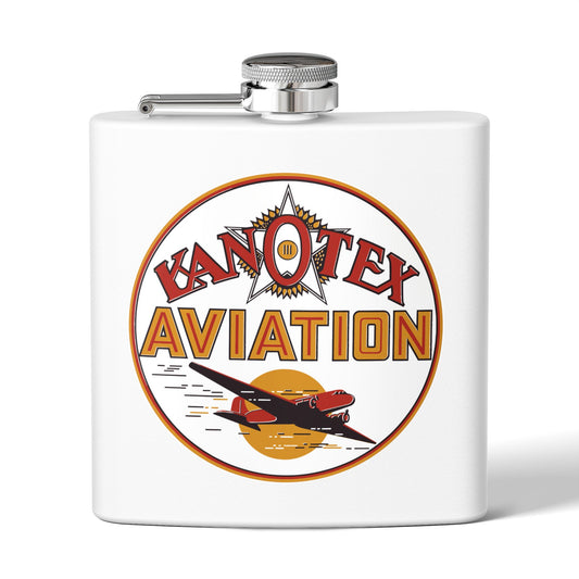 Kanotex Aviation flask — vintage petroliana gift — The Faded Label Co.