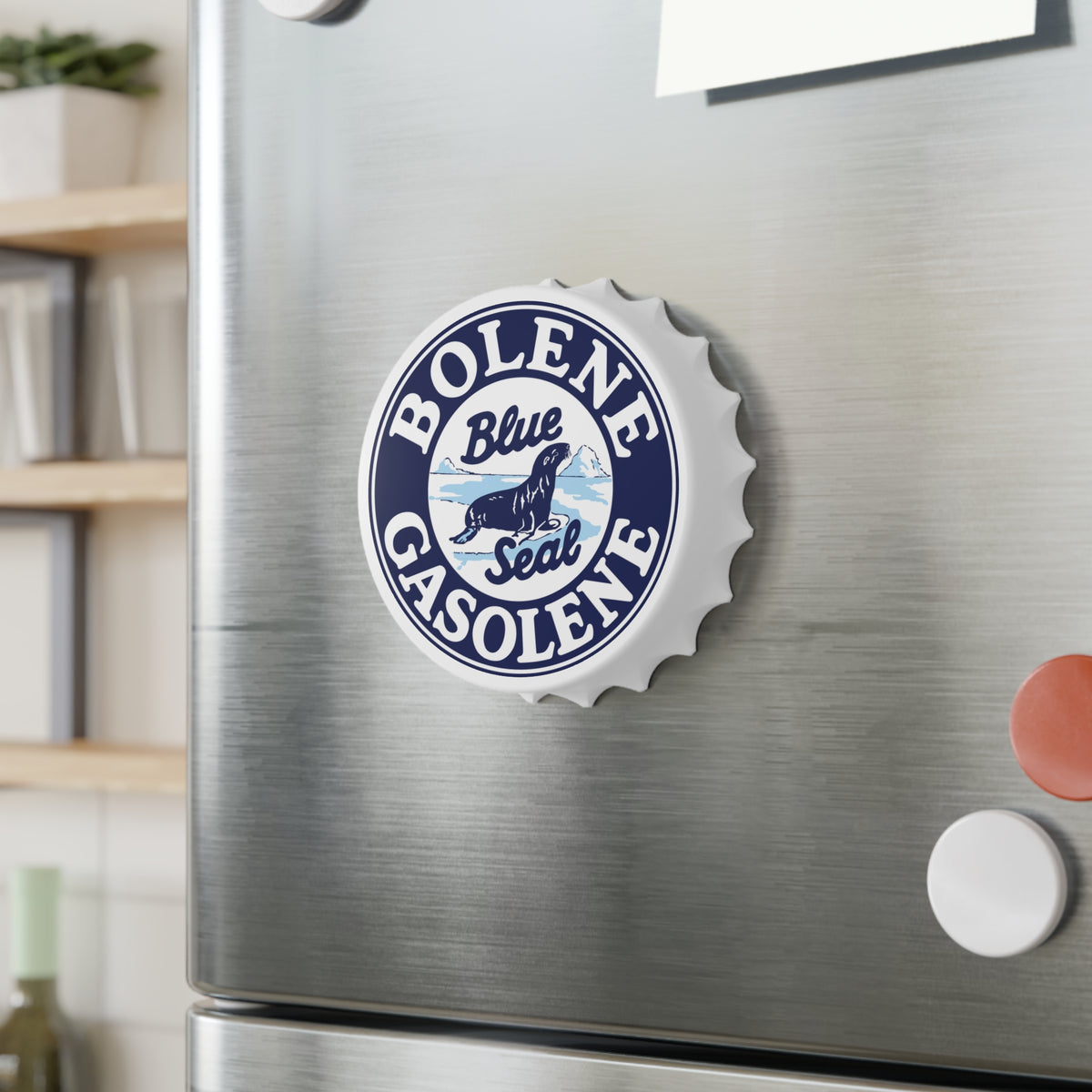Bolene Blue Seal Gasolene Bottle Opener — Vintage Petroliana Gift | The Faded Label Co.