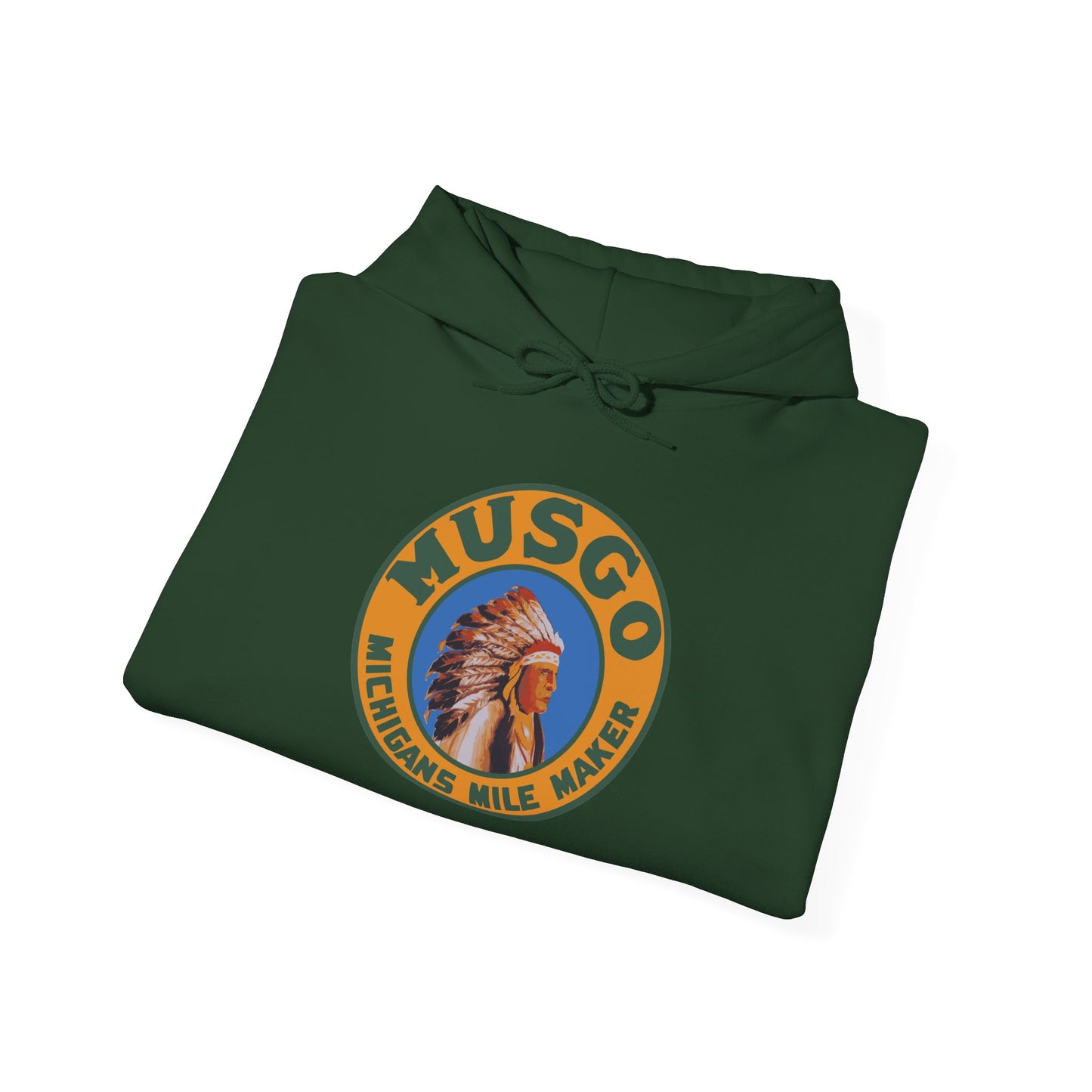 MUsgo Michigan’s Mile Maker Hoodie —Retro Native Chief Logo Sweatshirt