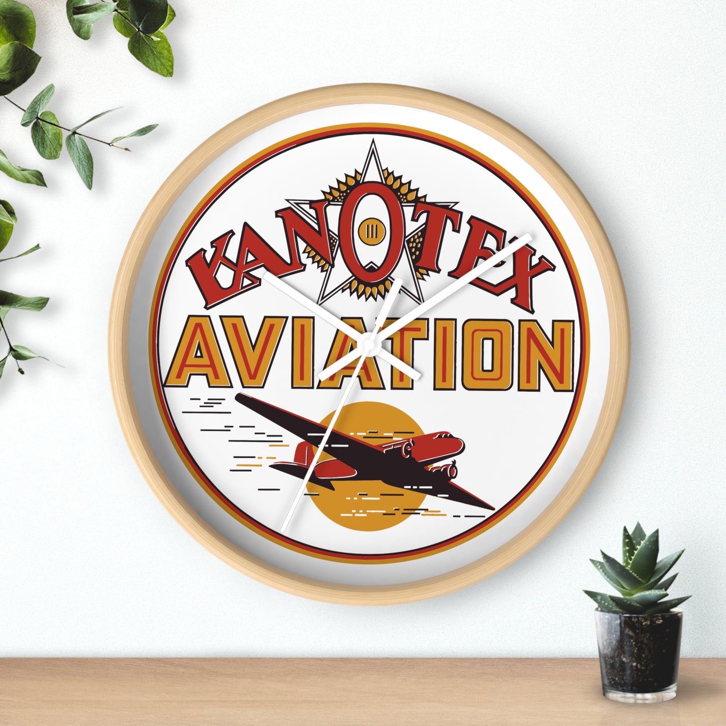 Kanotex Aviation Wall Clock — Vintage Petroliana Gift | The Faded Label Co.