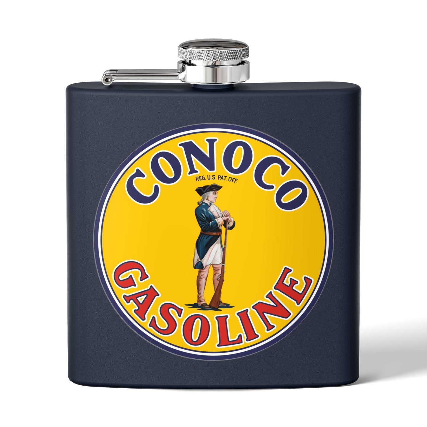 Conoco Minute Man Flask — Vintage Petroliana Gift | The Faded Label Co.