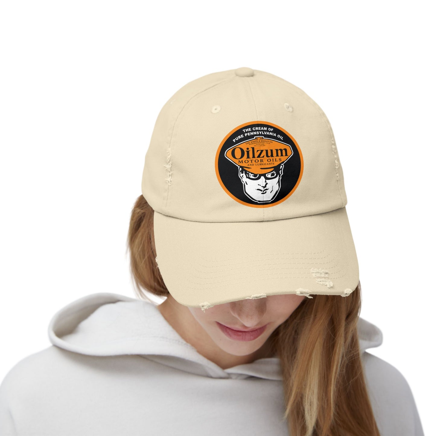 Oilzum Distressed Cap — Vintage Racing Motor Oil Hat | The Faded Label Co.