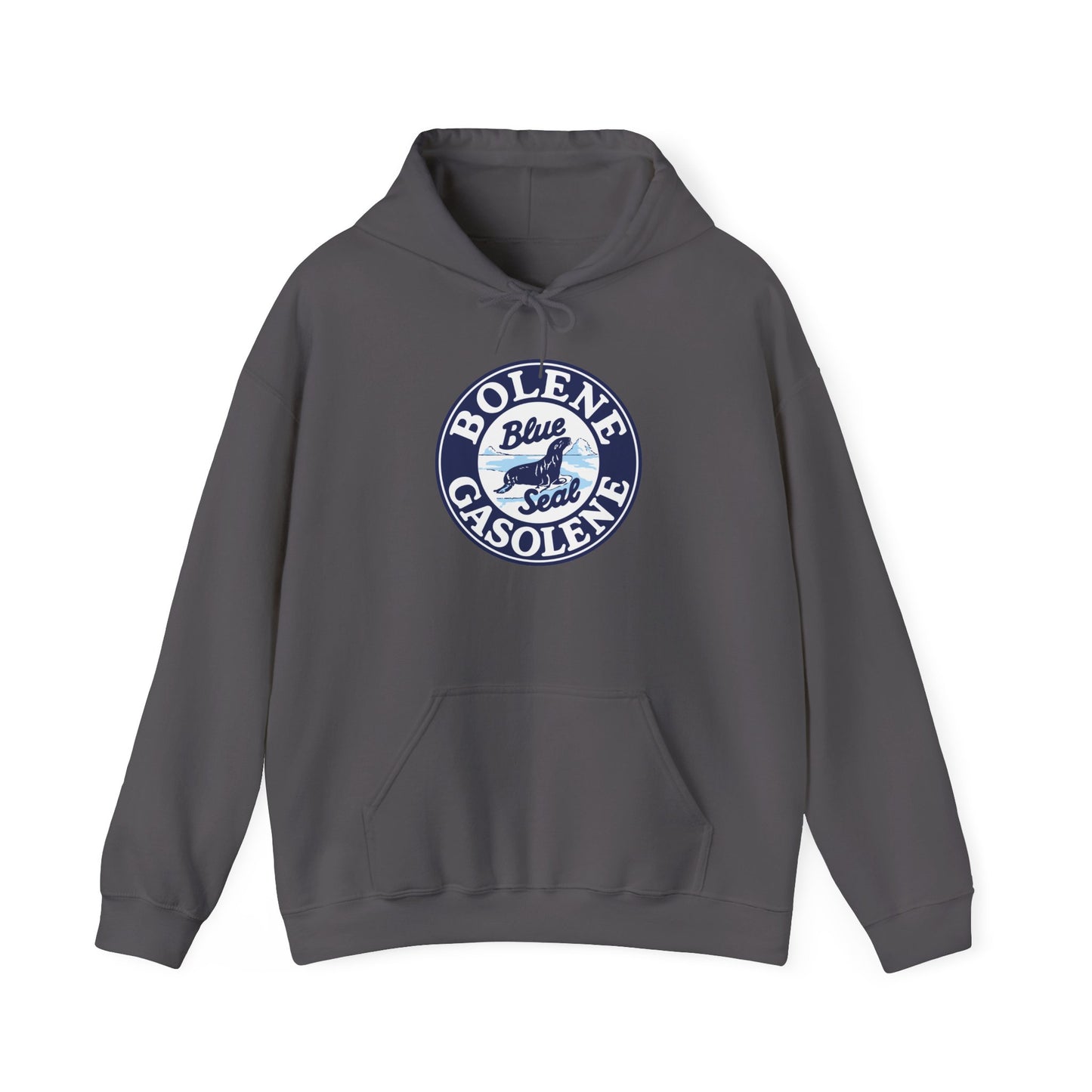 Bolene Blue Seal"Gasoline Hoodie - Vintage " Retro Logo Pullover