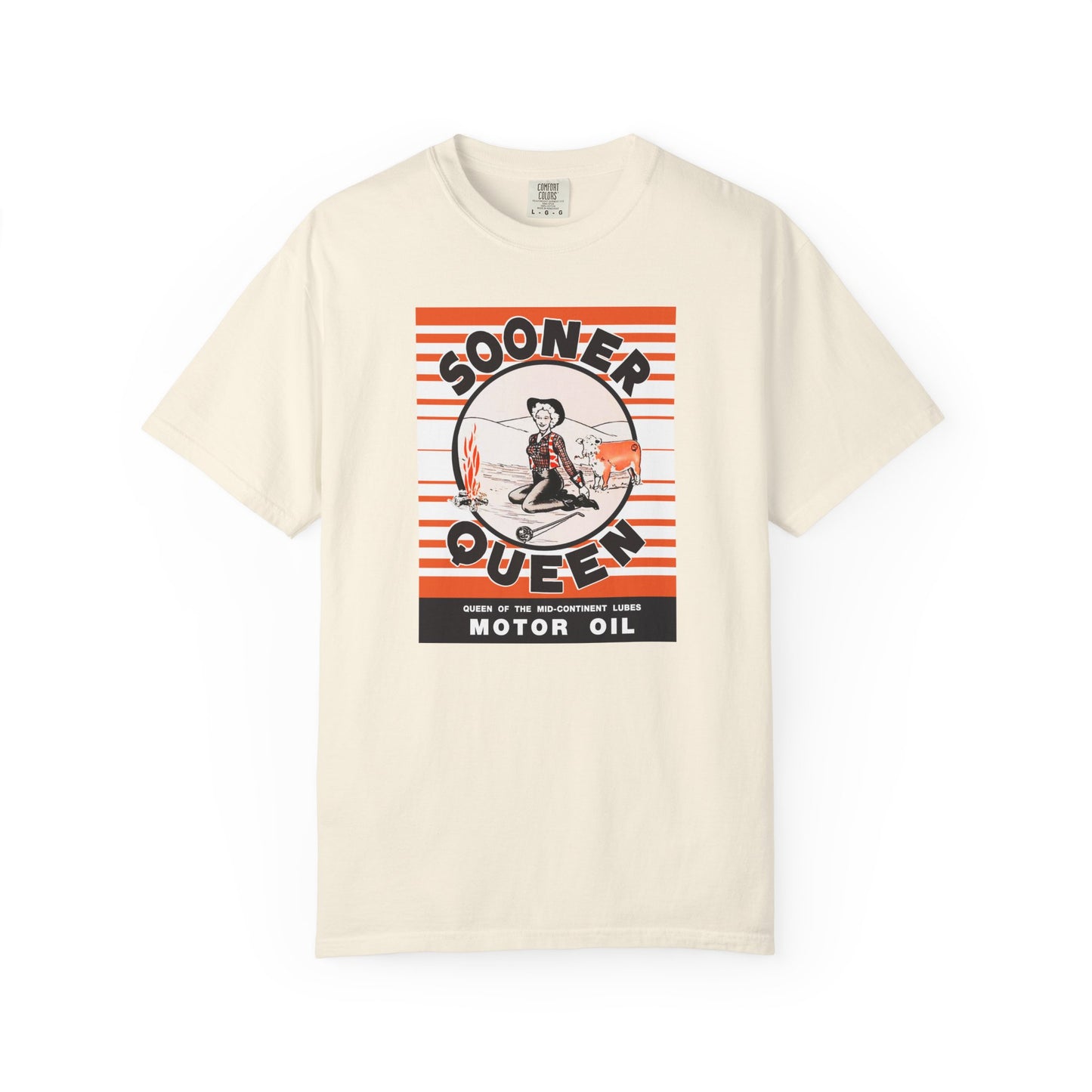 Sooner Queen Motor Oil Graphic T-Shirt comfort colors 1717