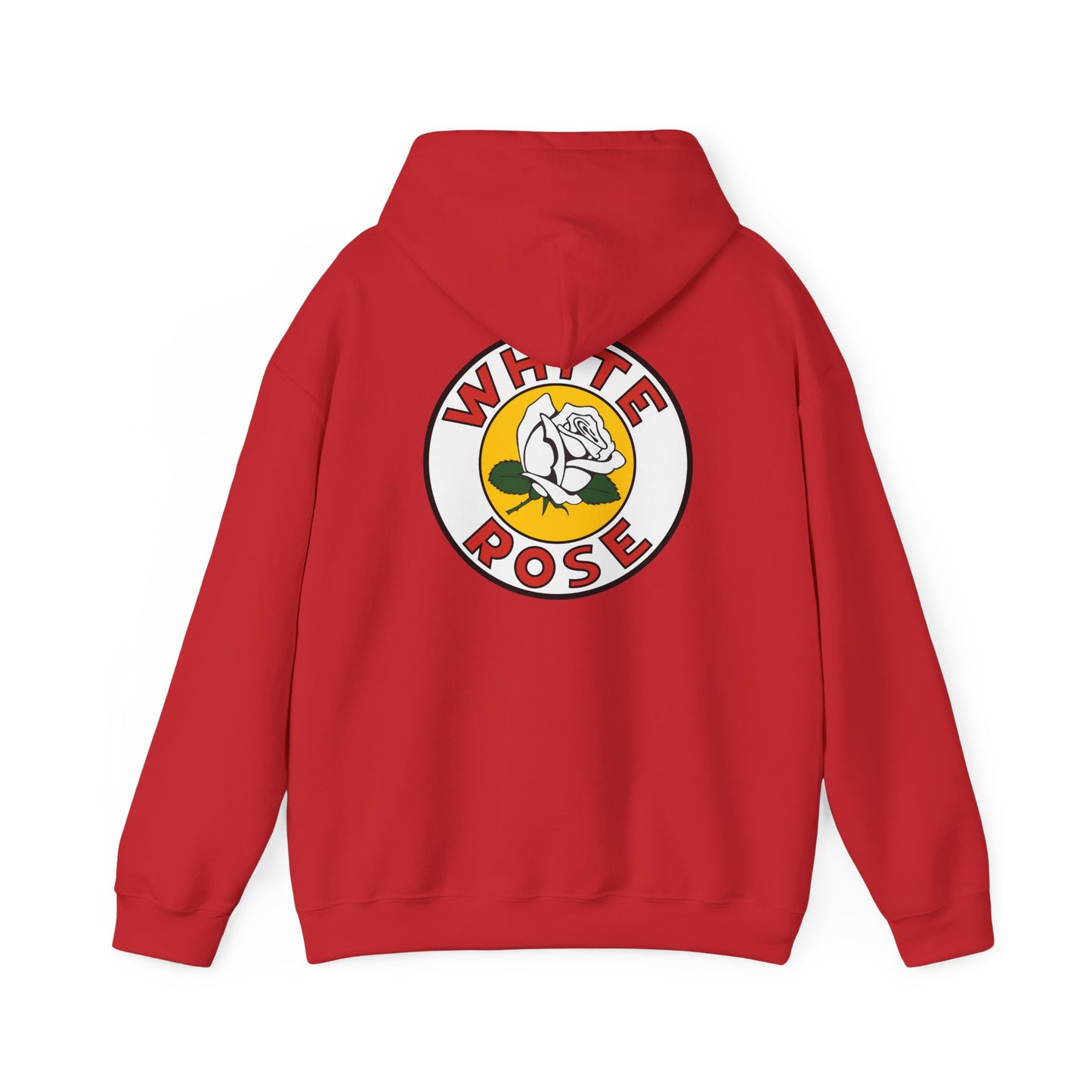 White Rose Logo Hoodie — Vintage Floral Graphic Pullover