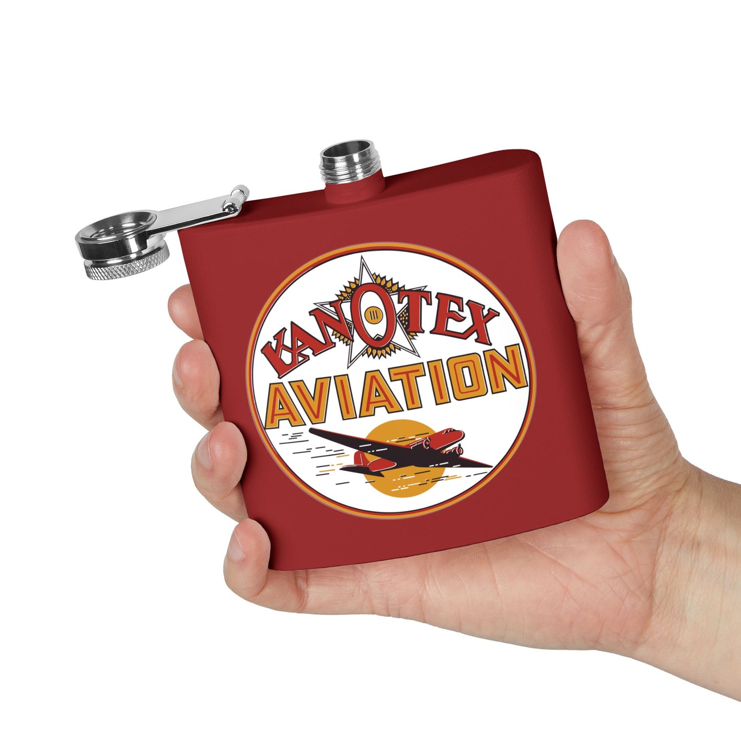 Kanotex Aviation Flask — Vintage Petroliana Gift | The Faded Label Co.