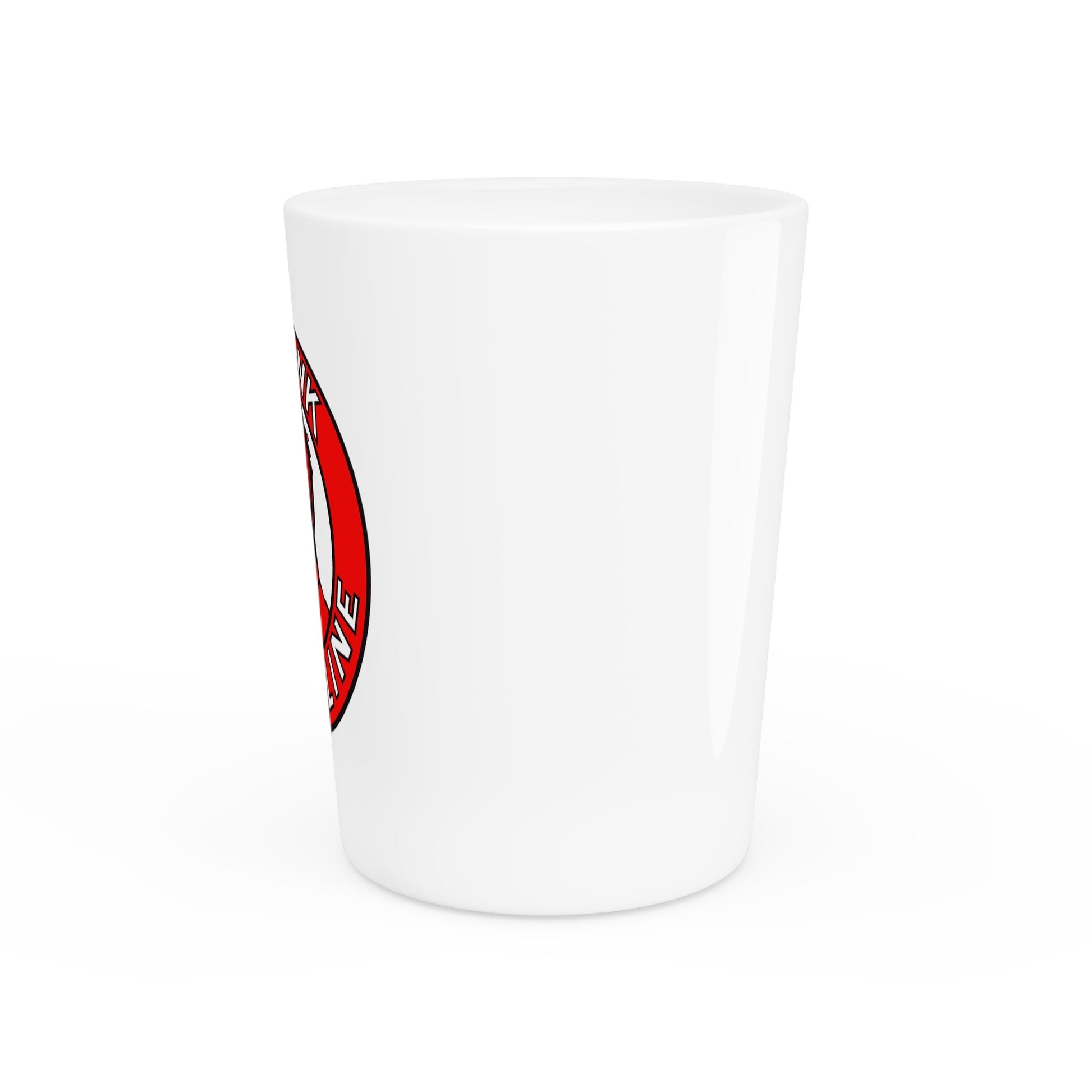 Mohawk Gasoline shot glass lifestyle — vintage petroliana barware — The Faded Label Co.