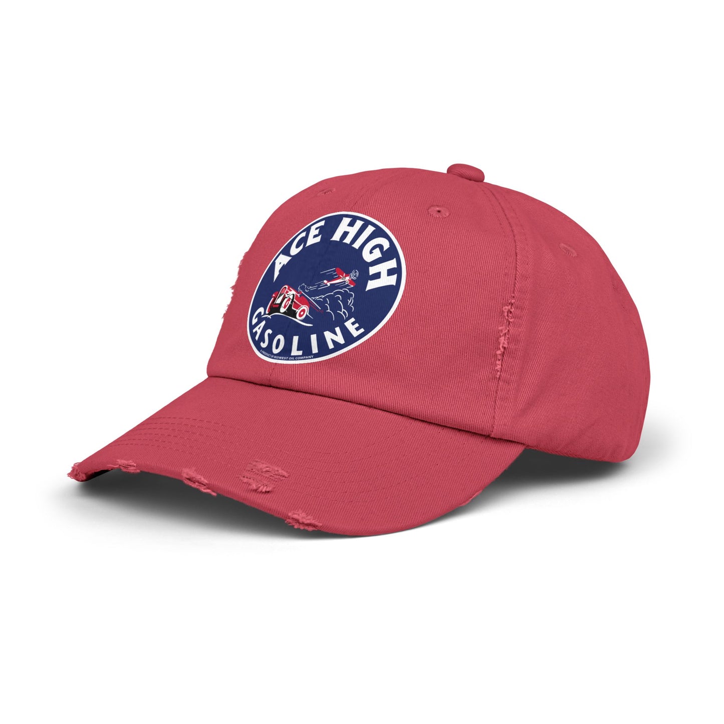 Ace High Gasoline Distressed Cap — Vintage Petroliana Hat | The Faded Label Co.