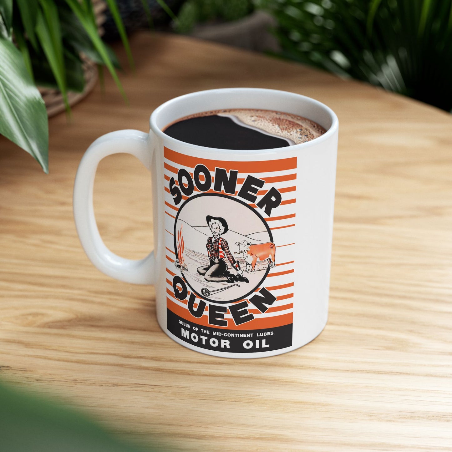 Vintage Mechanic Coffee Mug — 'Something's Gotta Give' Oil & Tools Ceramic Mug (11oz/15oz)