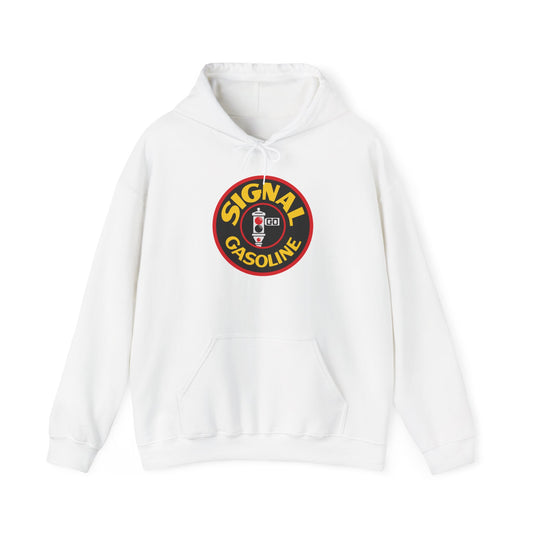 Signal Gasoline Hoodie — Vintage Traffic Signal Petroliana | The Faded Label Co.