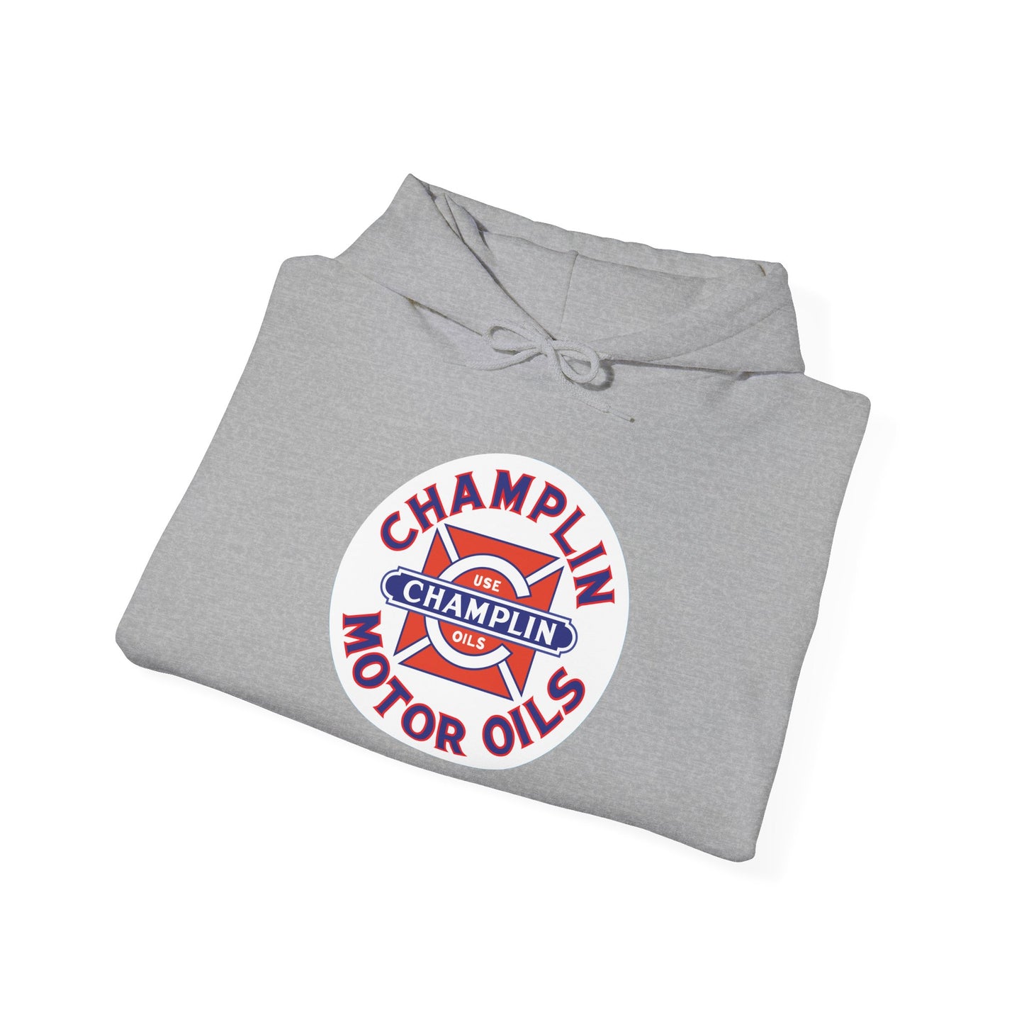 Champlin Motor Oils Hoodie — Vintage Gasoline Logo Pullover