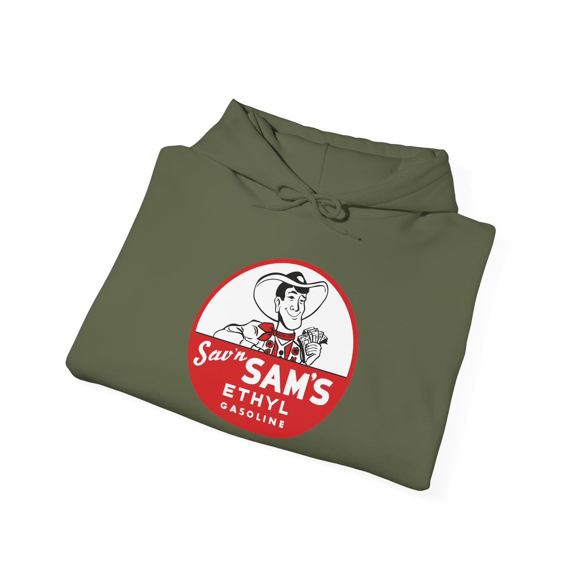 Sav'n Sam's Ethyl Gasoline Hoodie — Vintage Petroliana | The Faded Label Co.