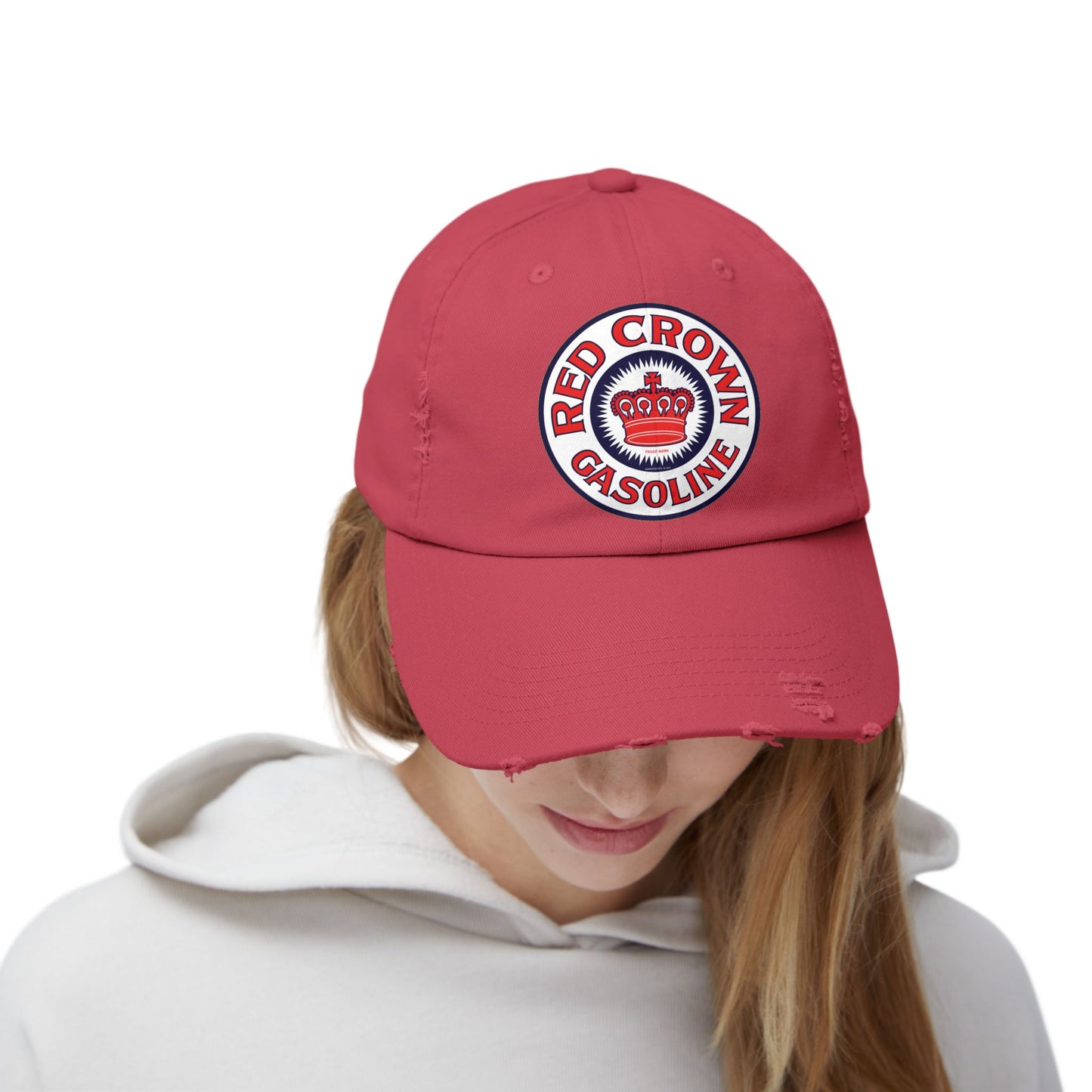 Red Crown Gasoline Distressed Cap — Vintage Standard Oil Petroliana Hat | The Faded Label Co.