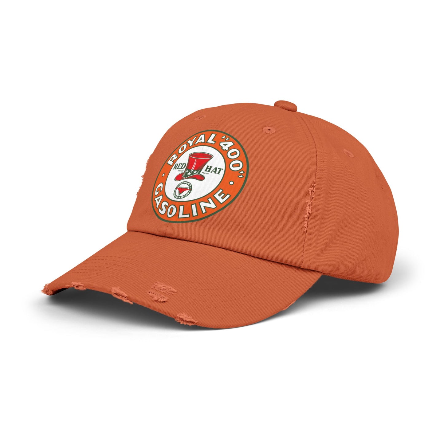 Red Hat Royal 400 Gasoline Distressed Cap — Vintage Rare Petroliana Hat | The Faded Label Co.