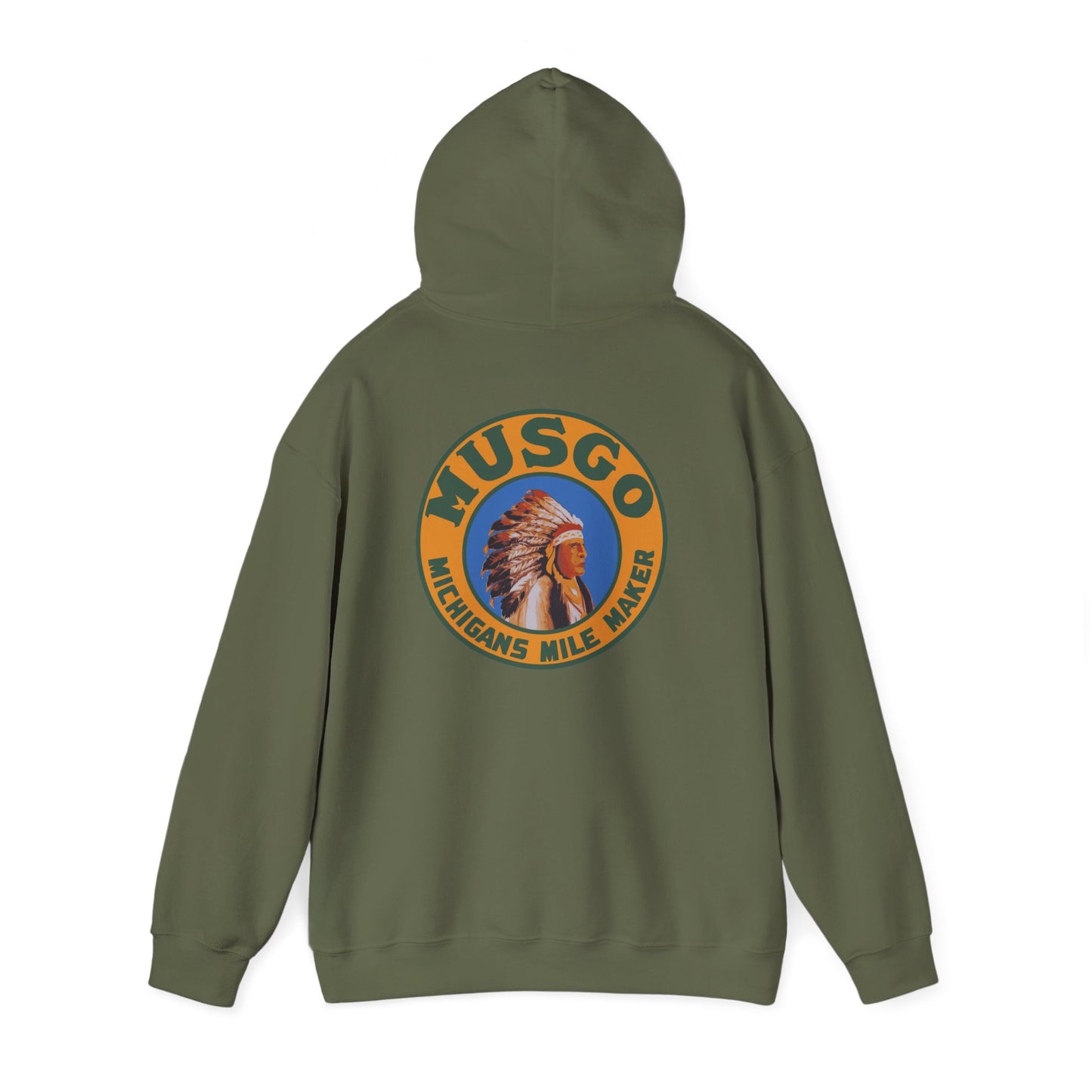 MUsgo Michigan’s Mile Maker Hoodie —Retro Native Chief Logo Sweatshirt