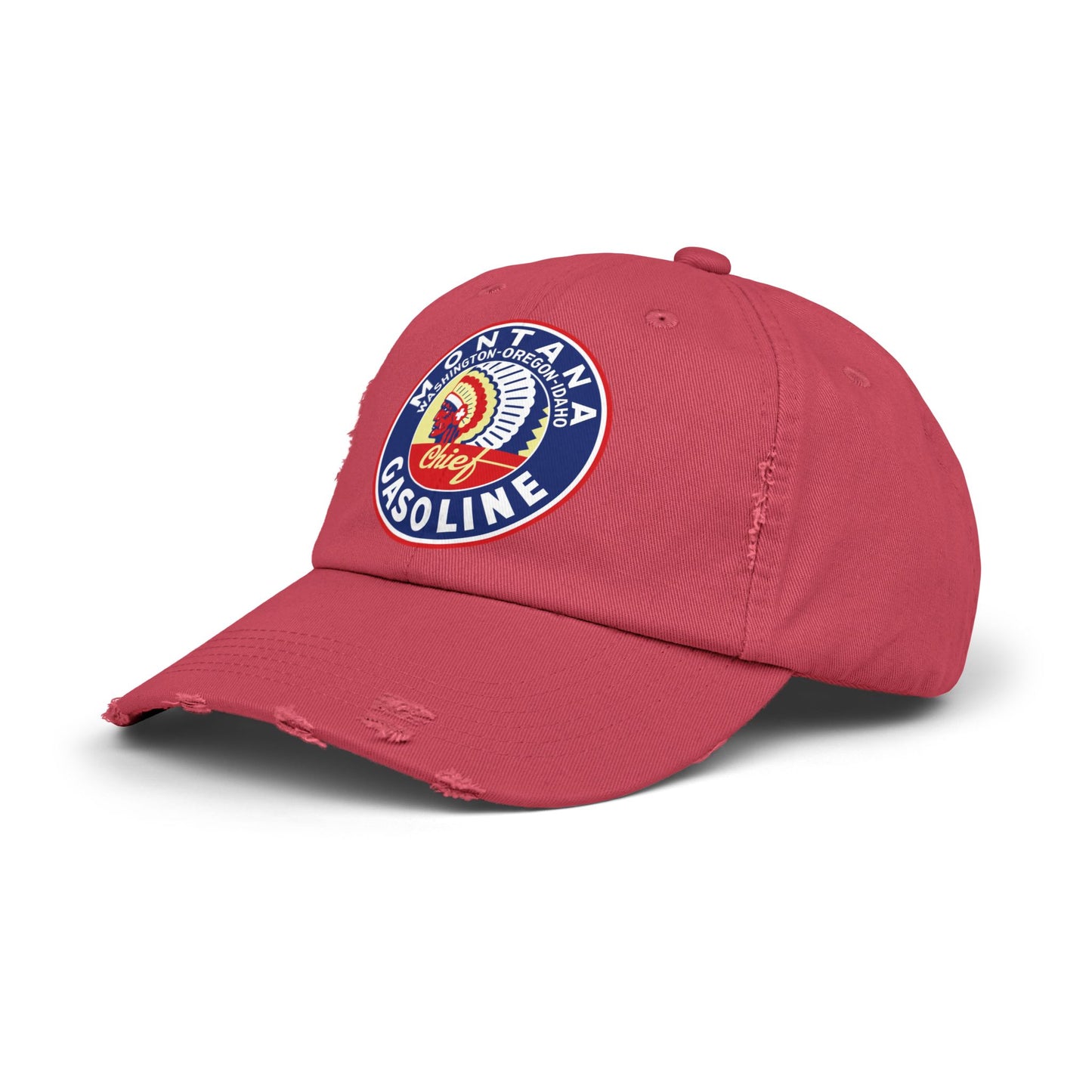 Montana Chief Gasoline Distressed Cap — Vintage Inland Empire Petroliana Hat | The Faded Label Co.