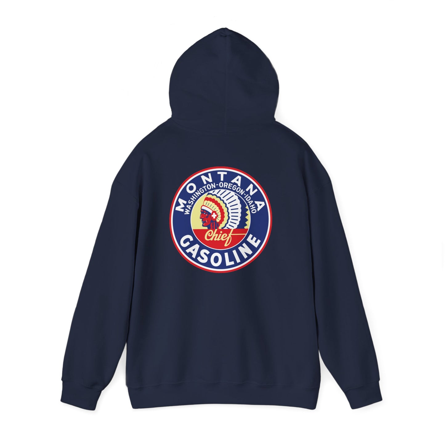 Montana Chief Gasoline Hoodie — Retro Logo Vintage Gas Station Pullover