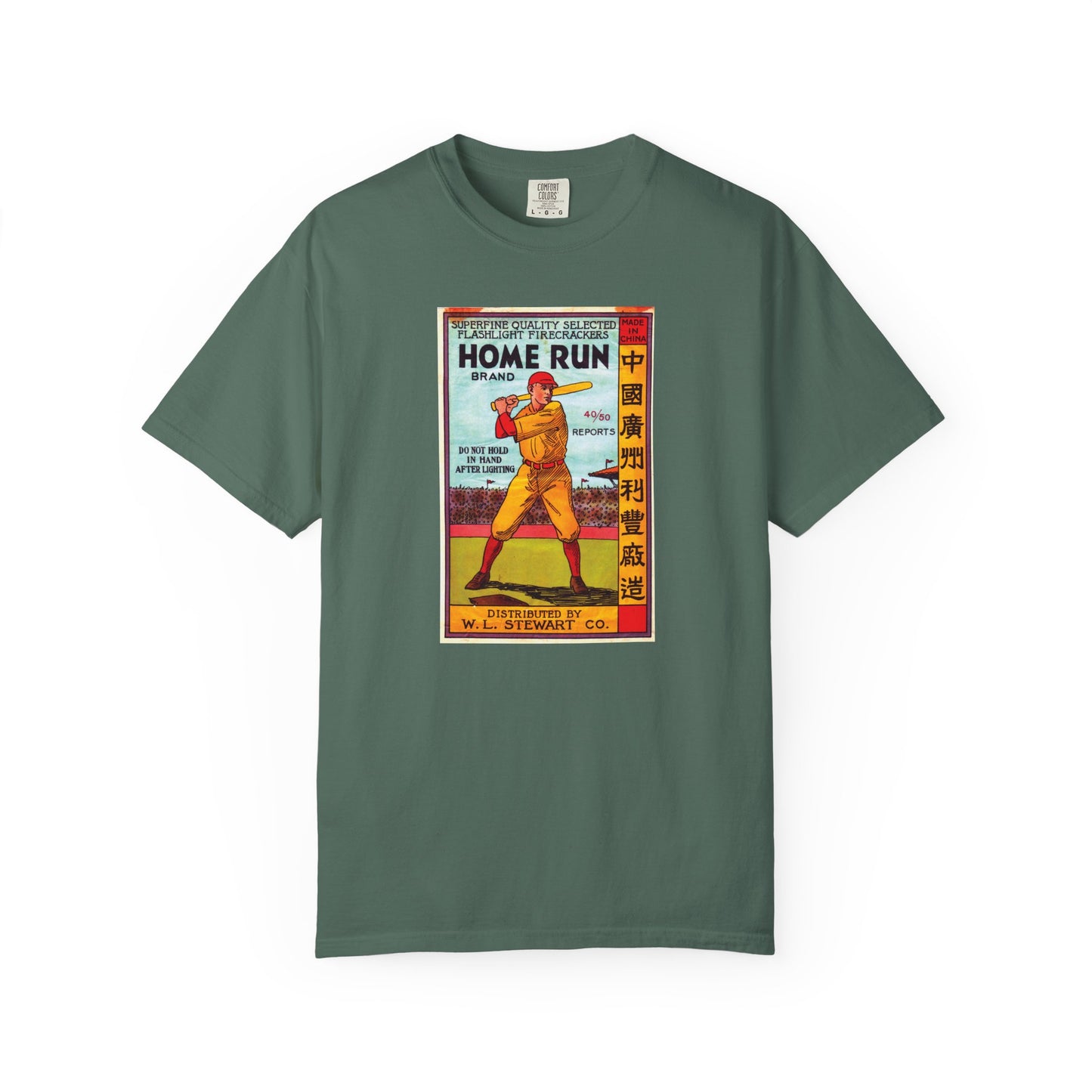 Home Run Firecrackers t-shirt chambray — America's 250th anniversary apparel — The Faded Label Co.