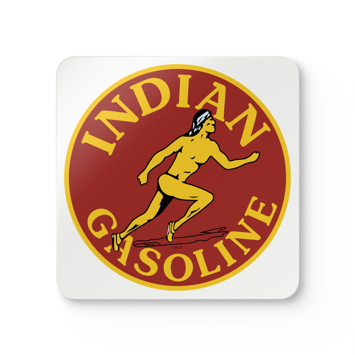 Indian Gasoline coaster set — vintage petroliana gift — The Faded Label Co.