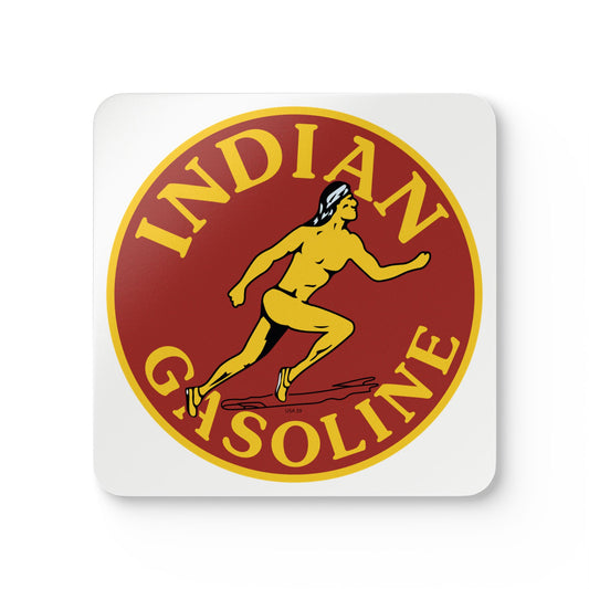 Indian Gasoline coaster set — vintage petroliana gift — The Faded Label Co.