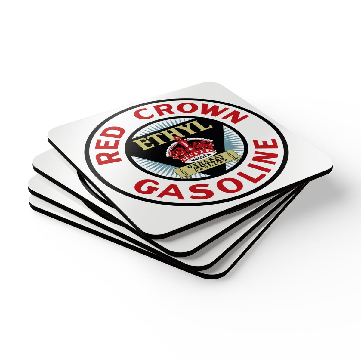 Red Crown Ethyl Coaster Set — Vintage Standard Oil Petroliana Gift | The Faded Label Co.